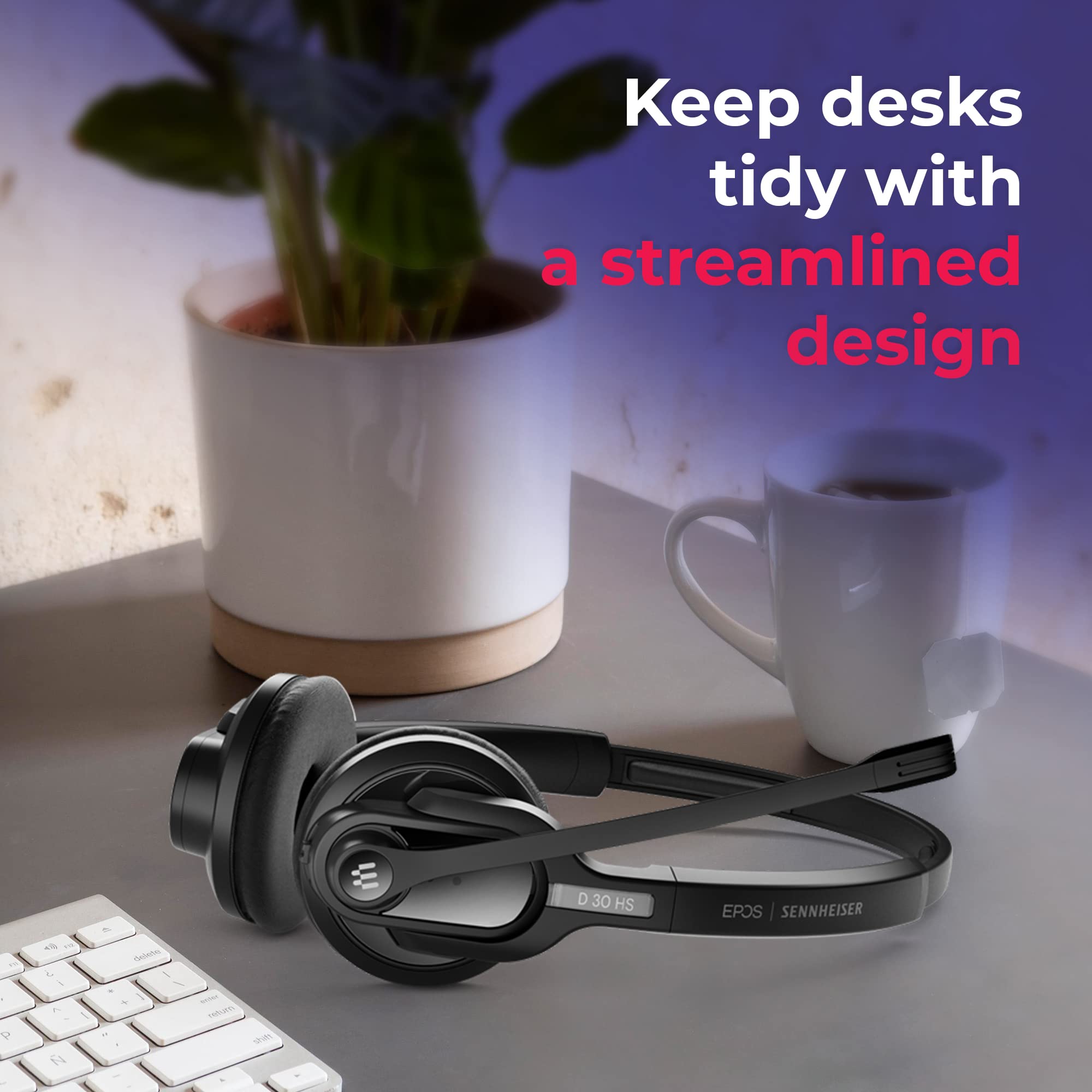 GTW Bundle EPOS Impact D30 USB ML Phone DECT Wireless Headset - Stereo Headset with Microfiber Cloth for Office, Call Center & Remote Work | Noise Cancelling USB Headset for Business Professionals