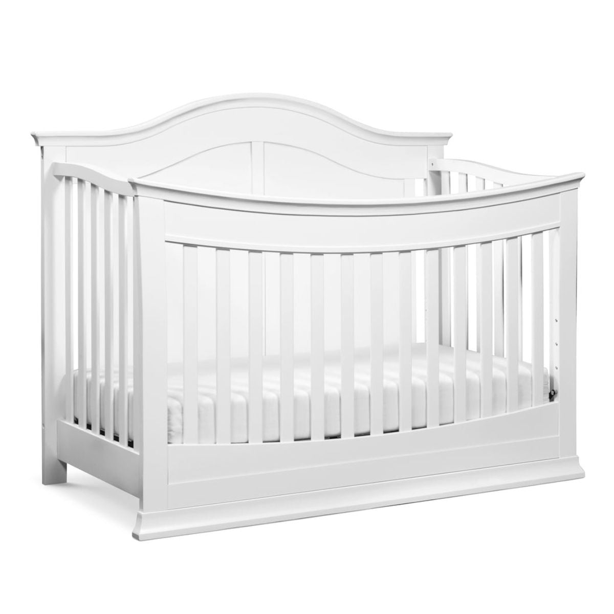 Meadow 4-in-1 Convertible Baby Crib - White Nursery Furniture for Newborn to Toddler Bed | Perfect for Modern Nurseries & Daycare Centers