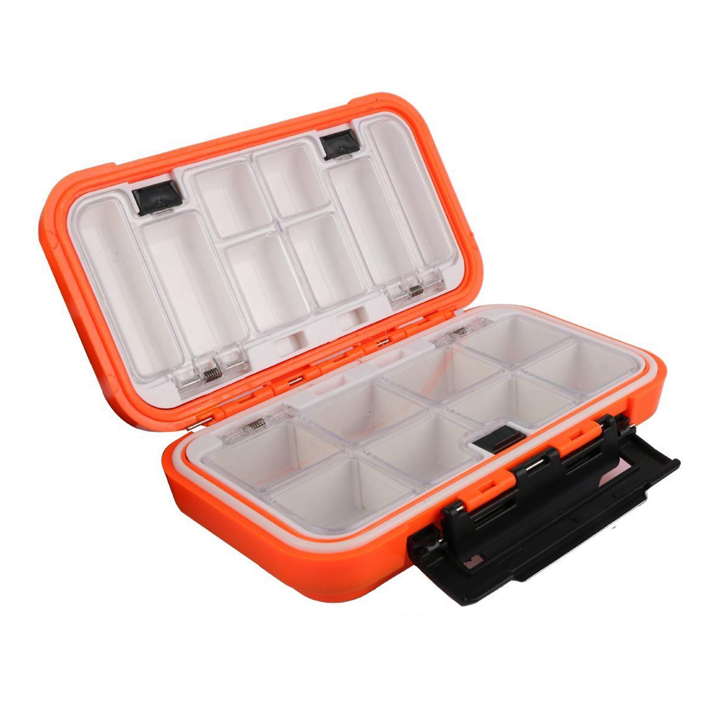 LESOVI Waterproof Portable Tackle Box Organizer - Plastic Fishing Storage Box with Utility Lures for Trout | Compact Tackle Set for Outdoor Fishing, Camping & Boat Trips