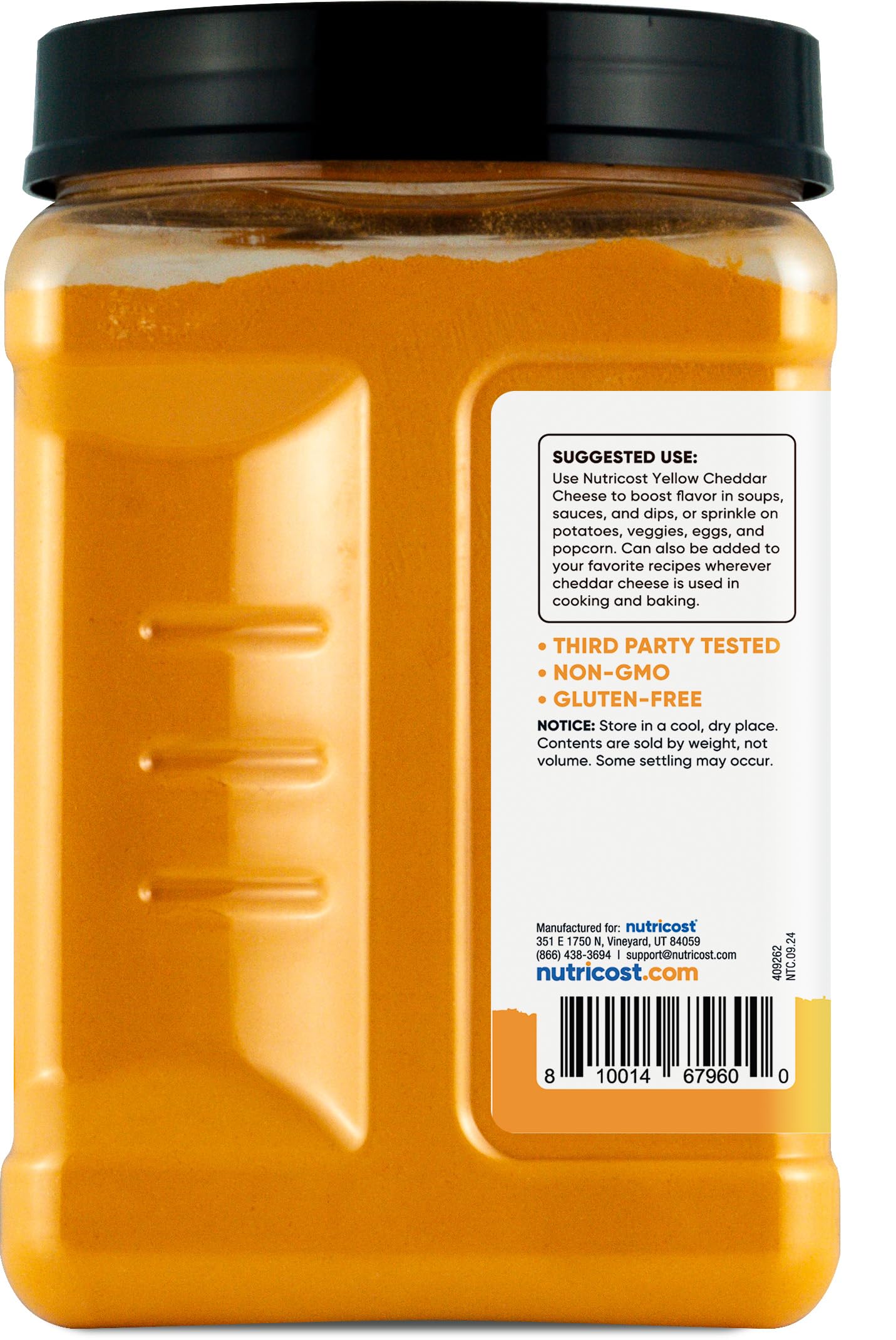 Nutricost Pantry Yellow Cheddar Cheese Powder 2.5lb - Gluten Free Powdered Cheese for Cooking, Baking, Popcorn, Nachos & Mac and Cheese | Bulk Pantry Staple for Restaurants, Home Chefs & Food Businesses