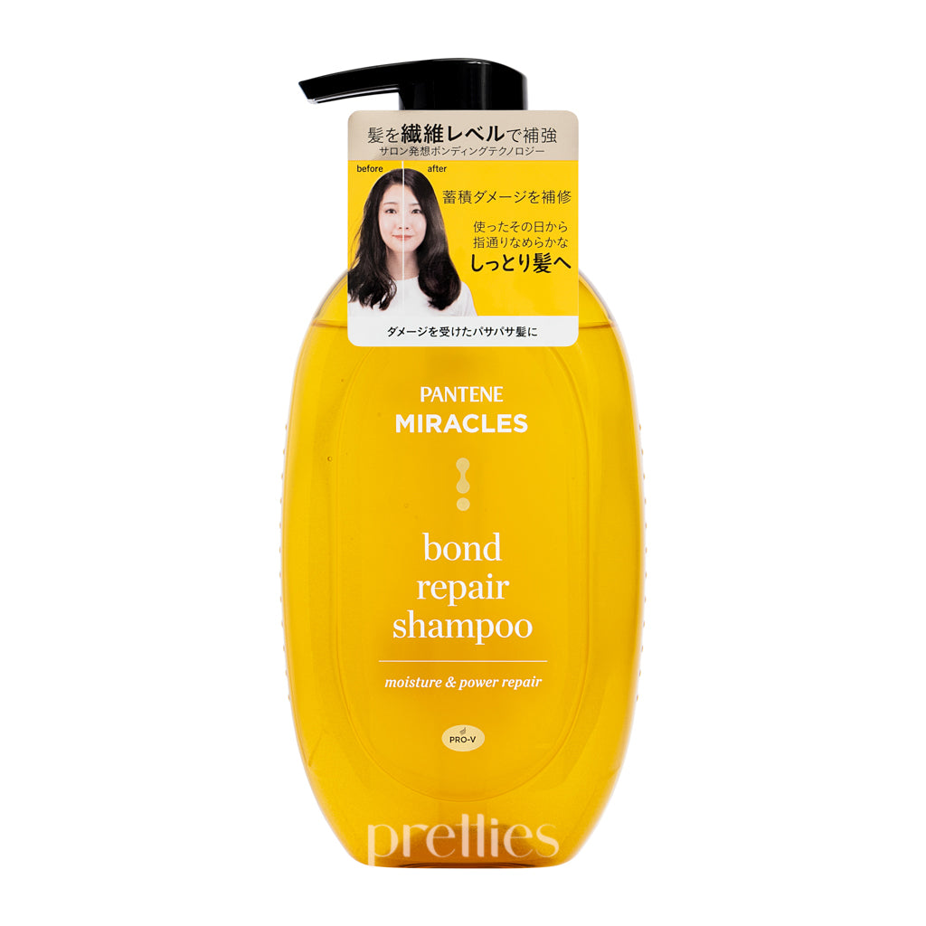 Pantene Pro-V Miracles Bond Repair Shampoo for Damaged Hair - Moisture & Strength Restoring Shampoo 15.5oz (Gold) - Salon Quality Hair Treatment for Dry, Brittle Hair - Perfect for Daily Use & Post-Color Care