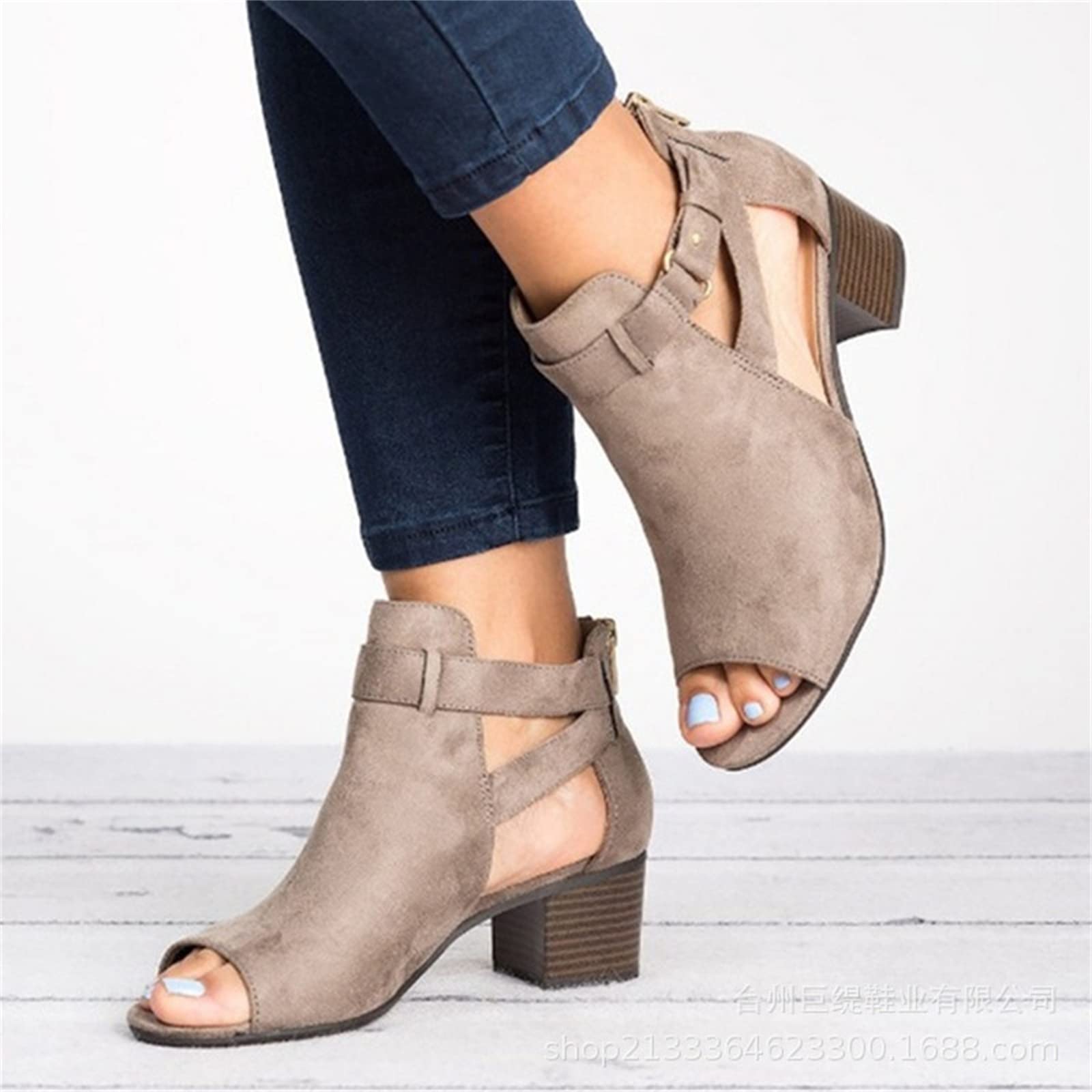 Women's Wedge Sandals - Open Toe Dressy Summer Platform Sandals with Buckle Ankle Strap | Comfortable Beach & Casual Wear for Outdoor Activities