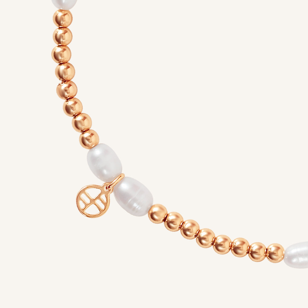Stretchy Pearl Anklet with Sahara Stone - Elegant Adjustable Ankle Bracelet for Women | Perfect for Beach Weddings, Summer Outfits & Boho Fashion