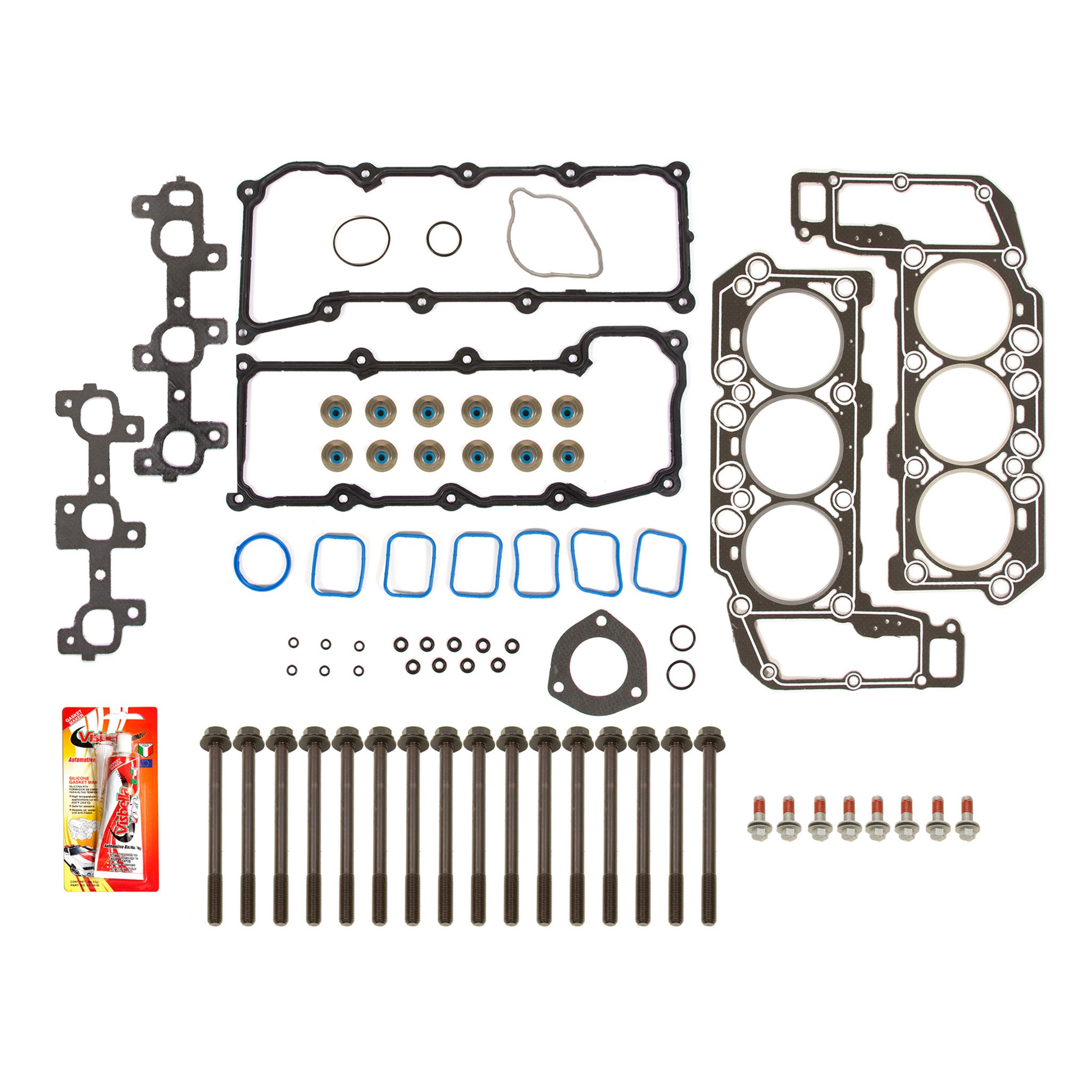 2002-2005 Dodge Jeep Trucks 3.7L SOHC VIN K Engine Head Gasket Set with Head Bolts - Replacement for Cylinder Head Repair & Engine Maintenance