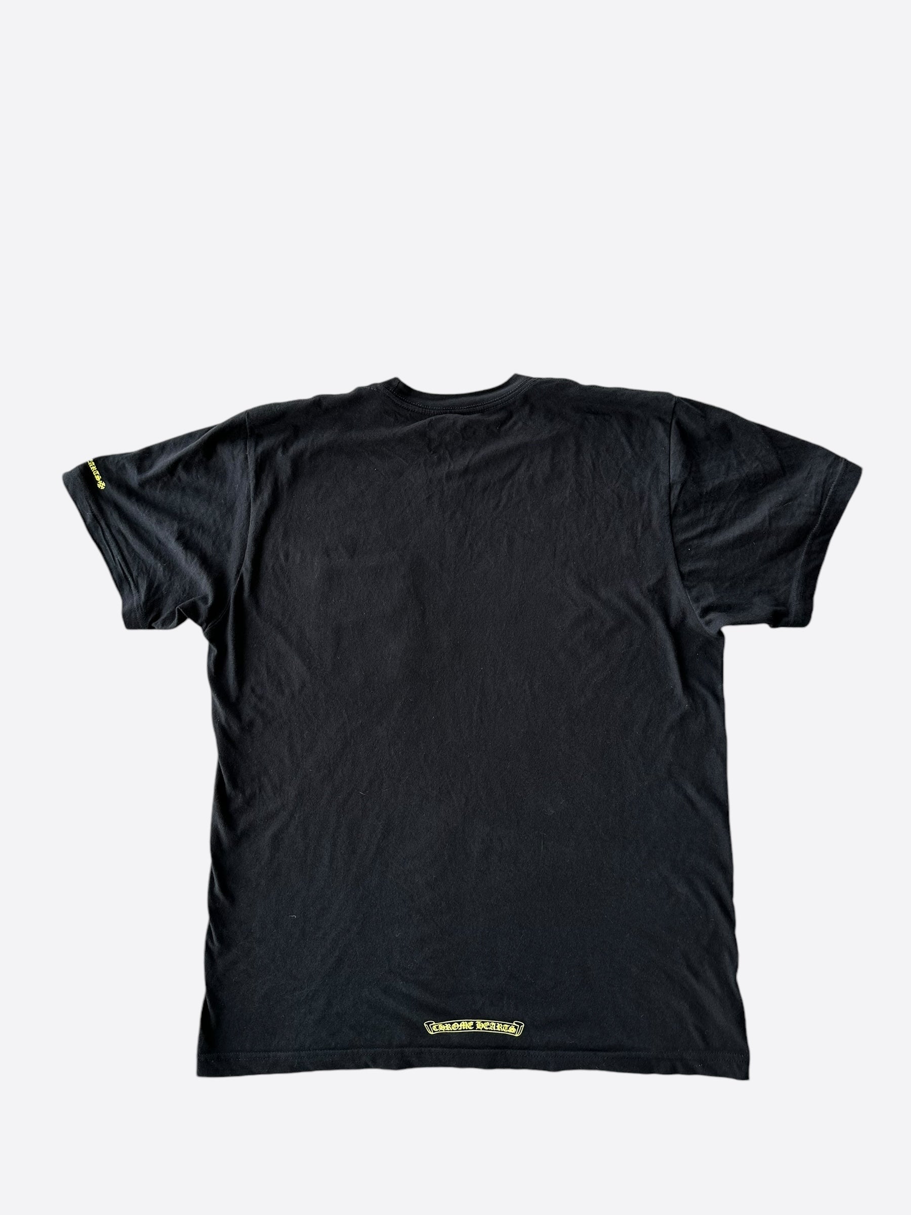 Chrome Hearts Black & Yellow Logo Graphic T-Shirt for Men - Stylish Streetwear Tee for Casual Outfits & Urban Fashion