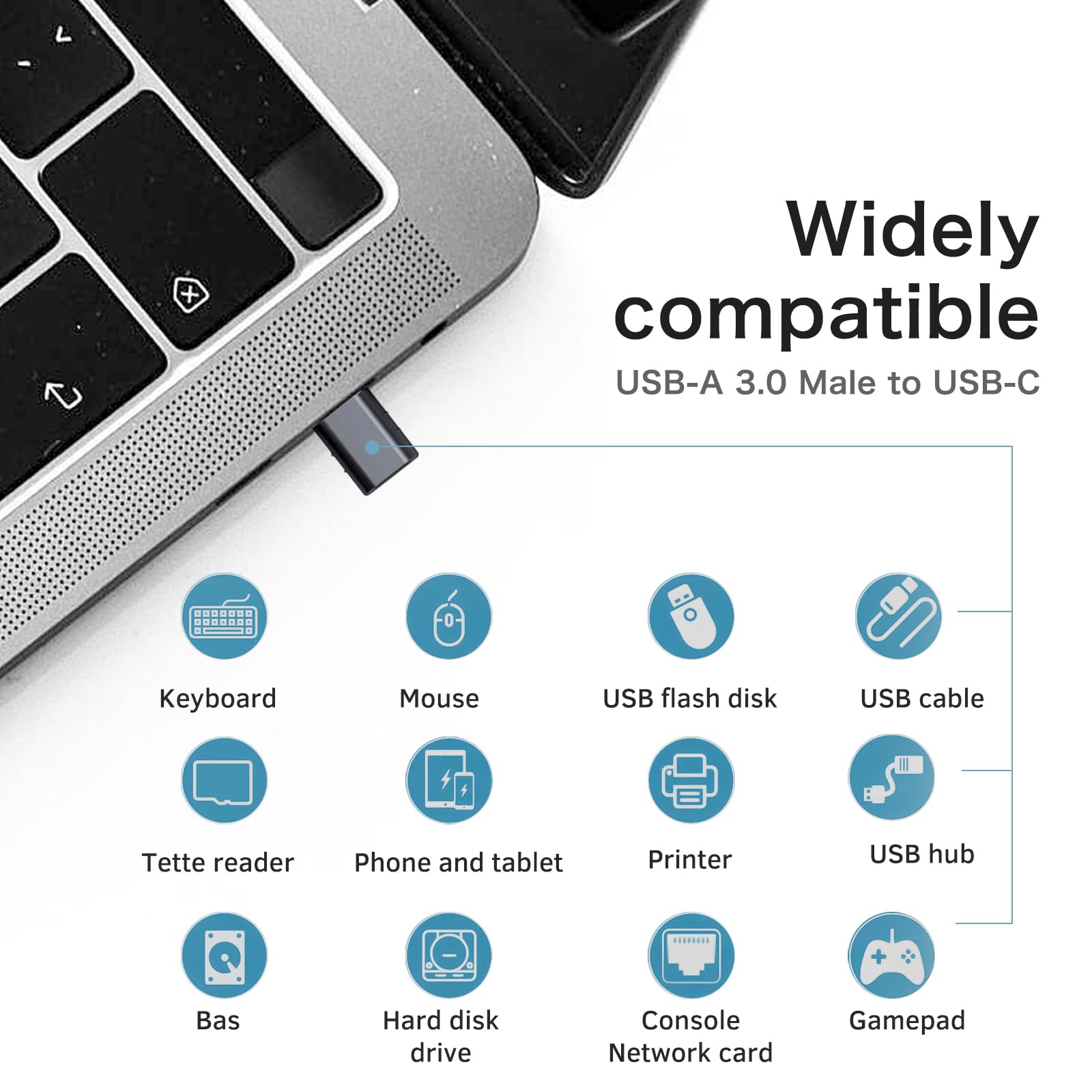 ZUOQIANG USB to USB C Adapter 2 Pack - USB C Male to USB 3.0 Female OTG Converter - Compatible with MacBook, Samsung Galaxy, iPad Pro & More Type-C Devices - Fast Data Transfer & Charging (Black) - Perfect for Travel, Office & Home Use