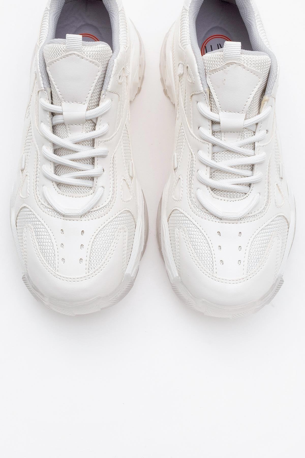 Loretta Women's White Platform Sneakers - Fashion Chunky Sneakers for Women, Comfortable Casual Walking Shoes, Perfect for Streetwear, Workout & Everyday Outfits