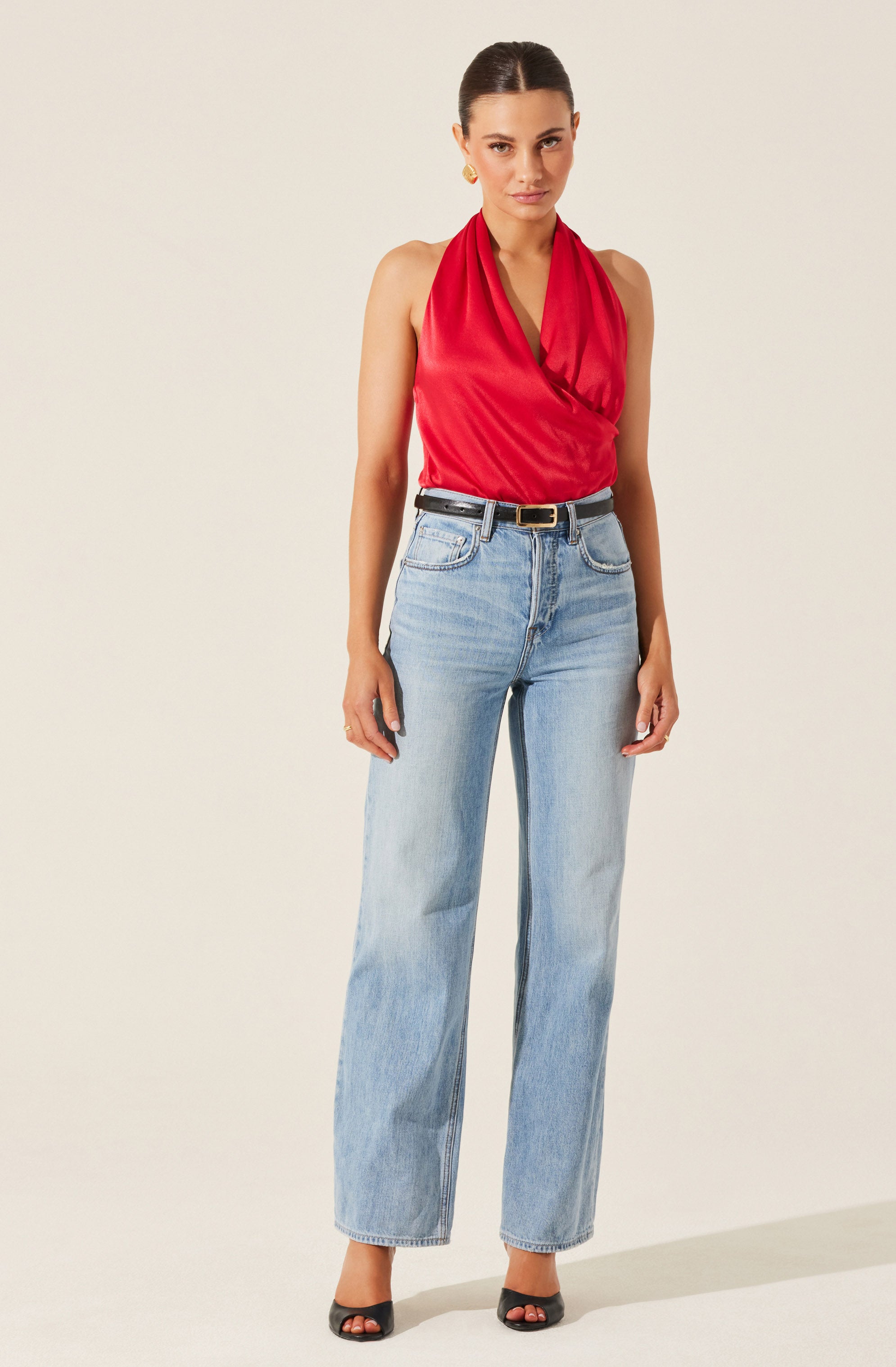 Stylish Draped Crossover Halter Top for Women - Summer Fashion, Beachwear, and Casual Outfits