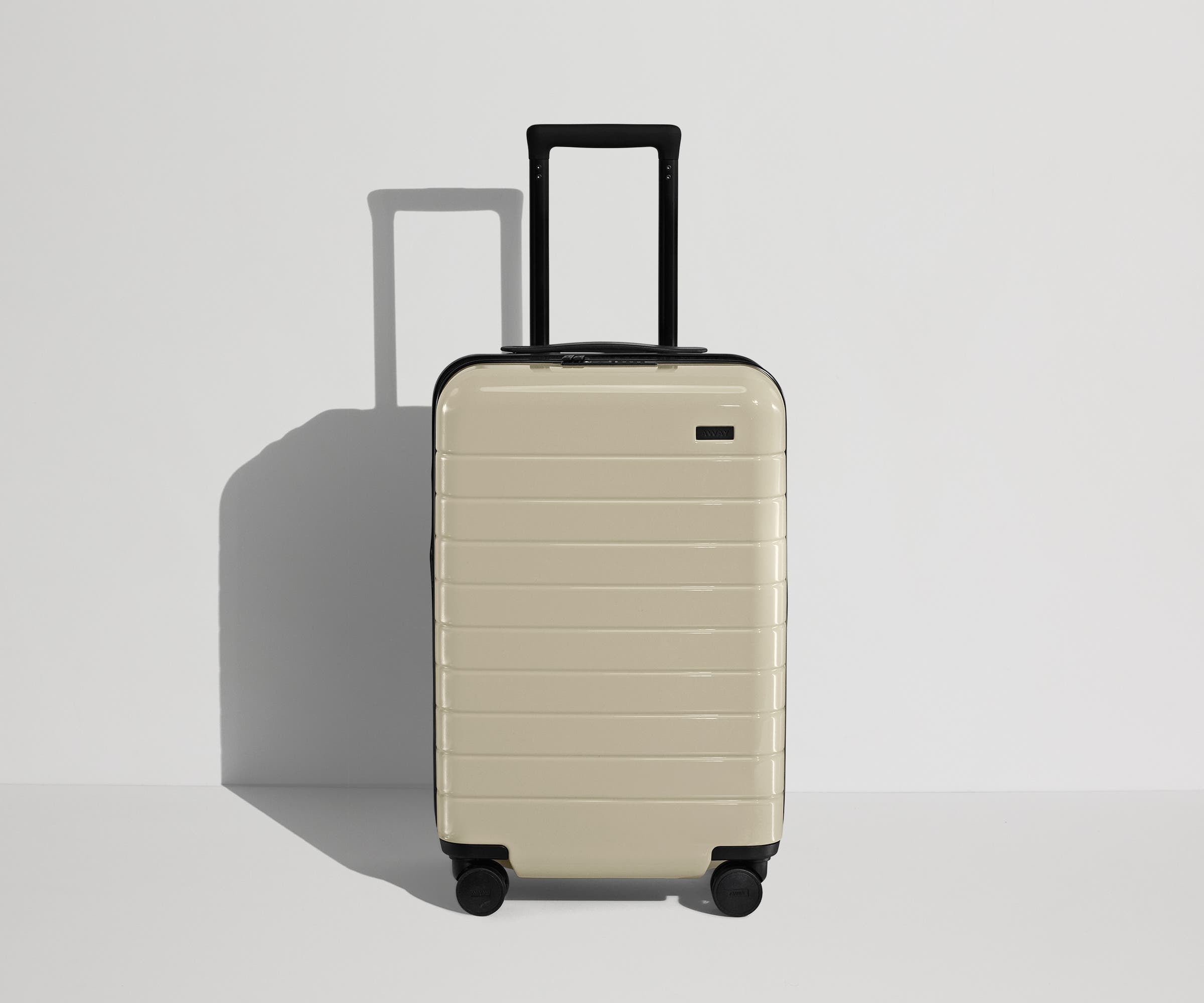 The Carry On Flex Luggage in Salt White (Gloss) - Lightweight Spinner Suitcase for Air Travel, Business Trips & Weekend Getaways