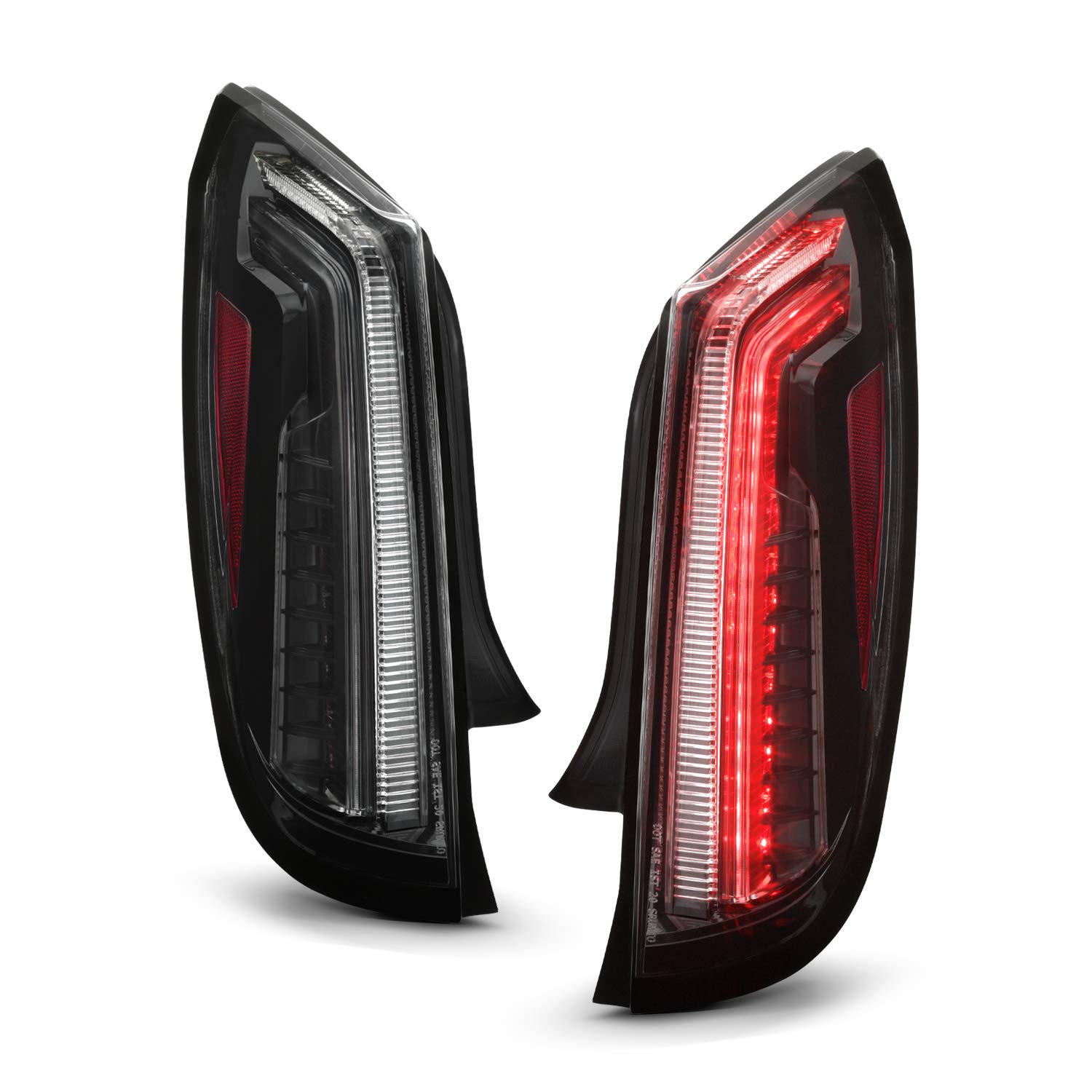 AKKON LED Tail Lights for 2013-2017 Cadillac XTS - Black Brake Lamp Pair (Left Driver + Right Passenger) Replacement - Perfect for Night Driving & Car Customization