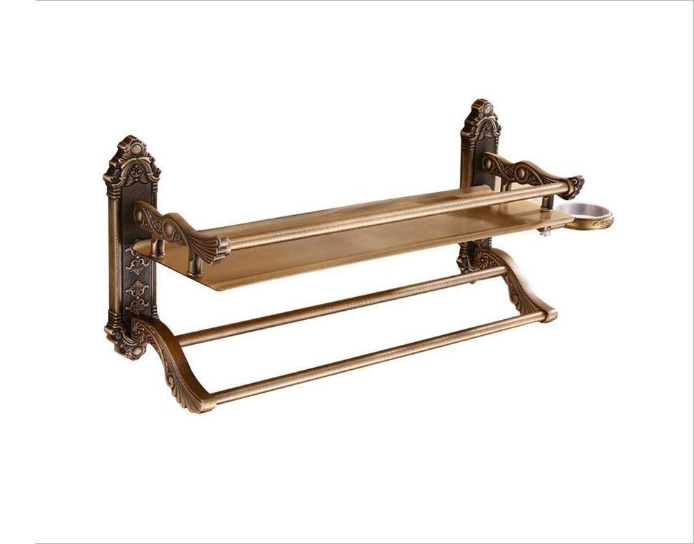 Shower Shelf Bathroom Storage Rack - No Drilling Wall Mounted European Style Double Layer Shelf for Toilet, Basin & Mirror (40cm) - Perfect for Bathroom Organization, Hotel Decor & Space Saving