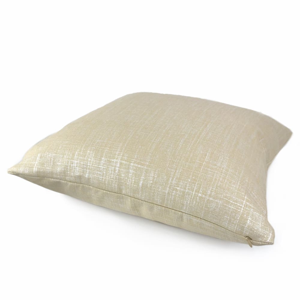 Metallic Pearl Glazed Beige Linen Pillow Cover - Luxury Decorative Throw Pillow Case for Sofa, Bed & Home Decor (18x18 Inches)
