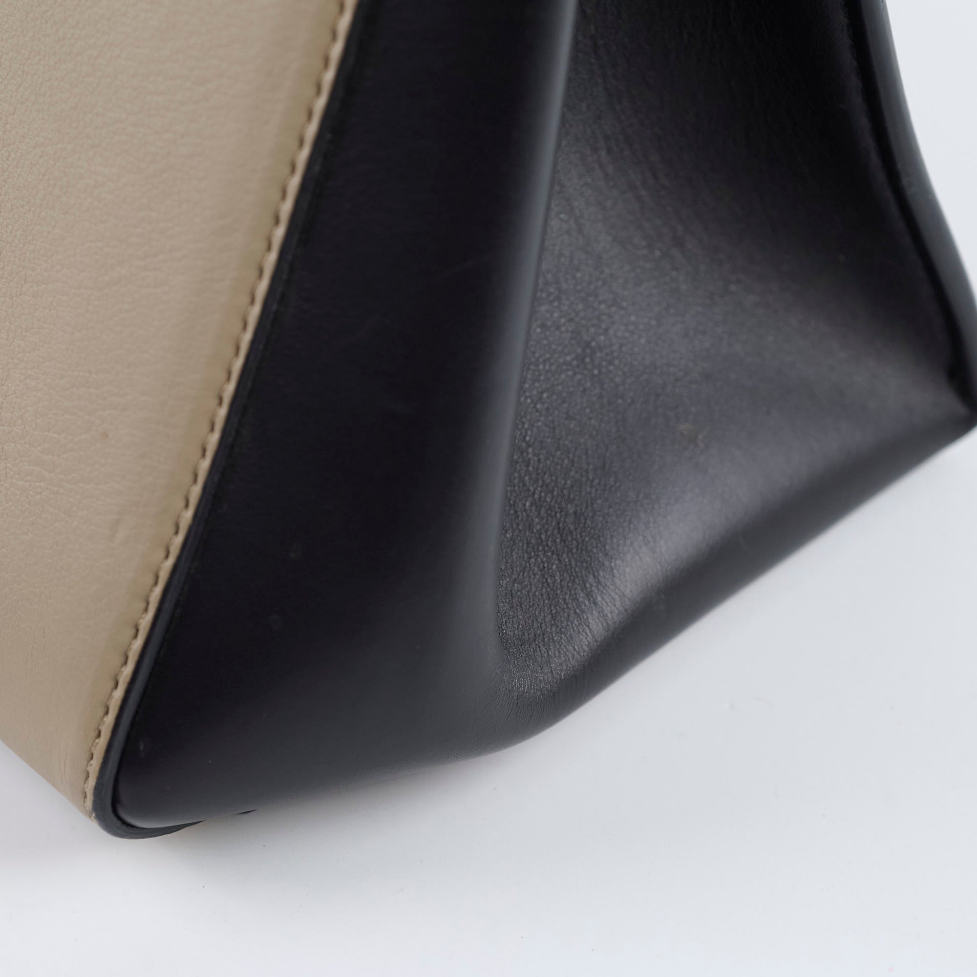 Celine Edge Medium Shoulder Bag in Beige & Black - Luxury Leather Handbag for Women | Perfect for Work, Travel & Everyday Use