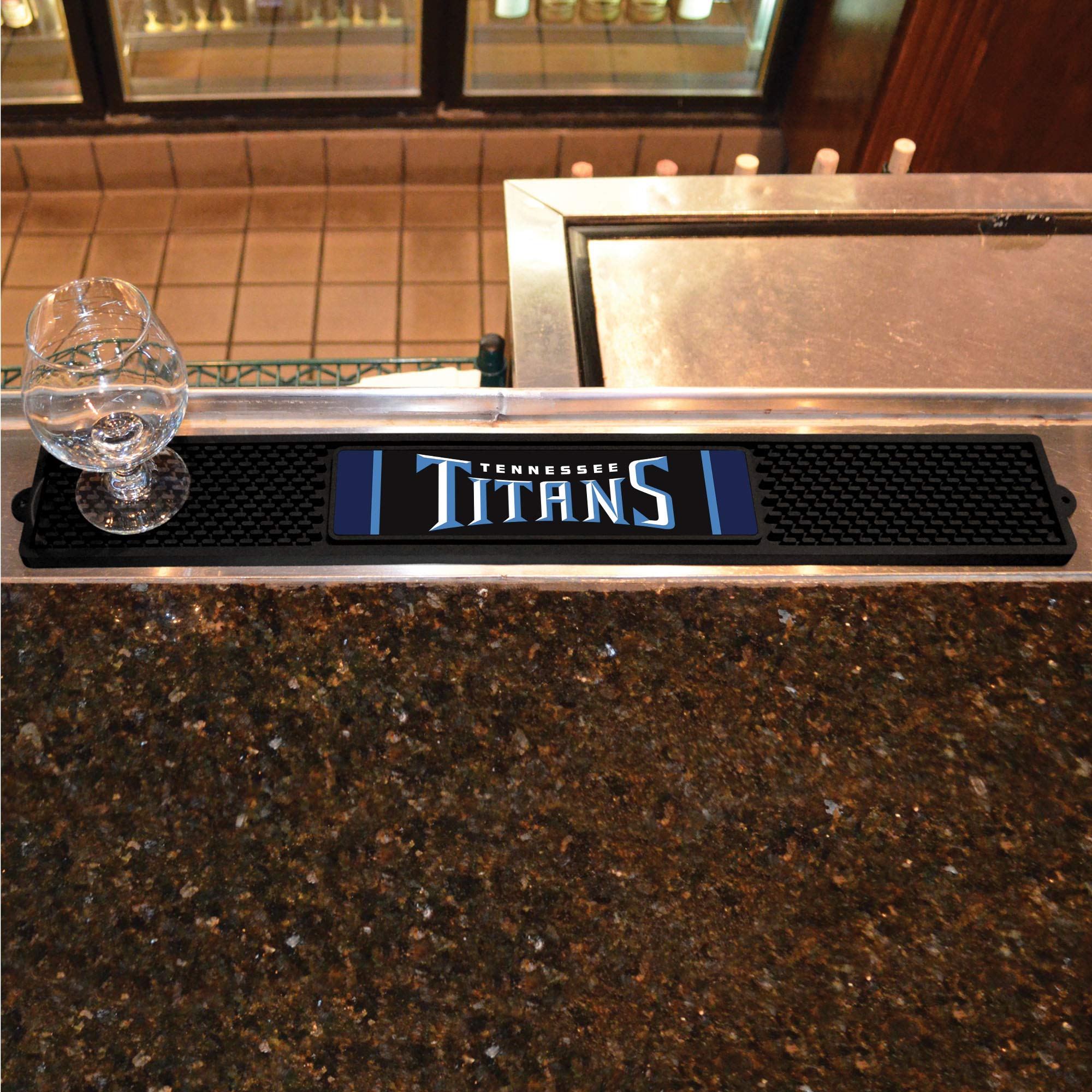 Tennessee Titans Drink Bar Mat - Durable Dish Drying Mat 3.25x24 Inches - Easy Clean Non-Slip Counter Mat for Kitchen, Bar & Game Day Parties