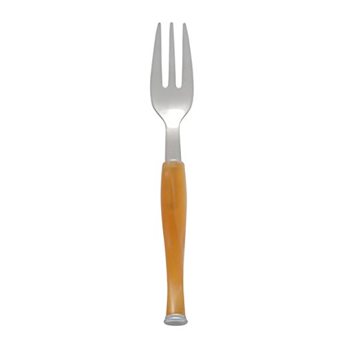 Modern Cream Cake Fork with Honey Pearl Handles - 18/10 Stainless Steel Silverware Set from Trevi Perlato Collection | Italian Handmade Dinnerware for Desserts, Tea Parties & Wedding Receptions