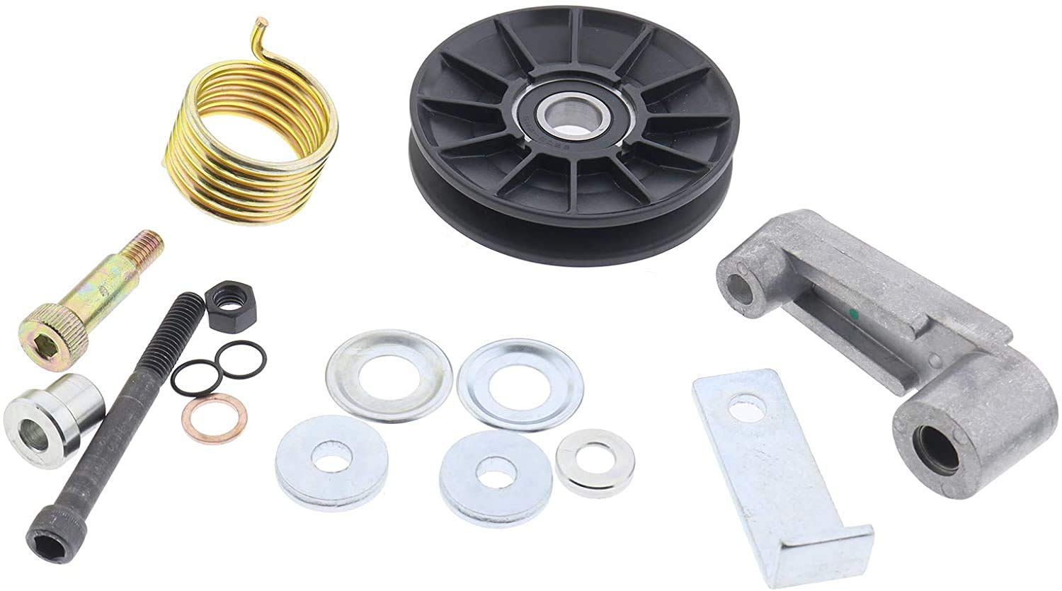 Bobcat Skid Steer Loader Drive Belt Tensioner Pulley & Cooling Fan Tensioner Kit - Compatible with Models 653, 751, 753, 763, 773, 7753, 863, 963, S100, S130, S150, S160, S175, S185, S205, S220, S250 - Replacement Parts 6735884 6662997 - Perfect for Construction, Landscaping & Farm Equipment Maintenance