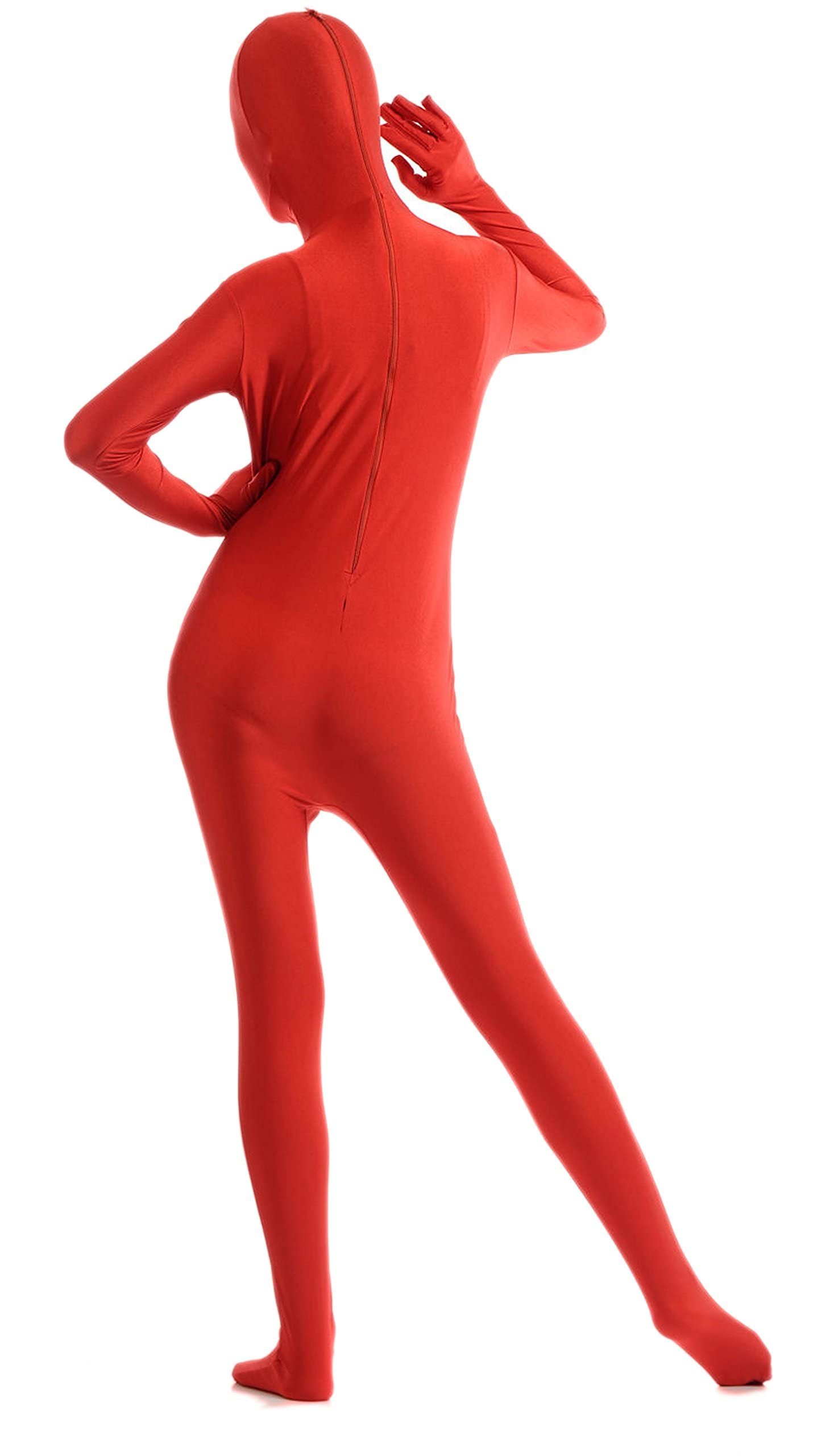 Red Spandex Full Body Costume - Stretchy Zentai Bodysuit for Cosplay, Halloween & Performance | Comfortable Full Coverage Outfit for Dance, Theater & Costume Parties