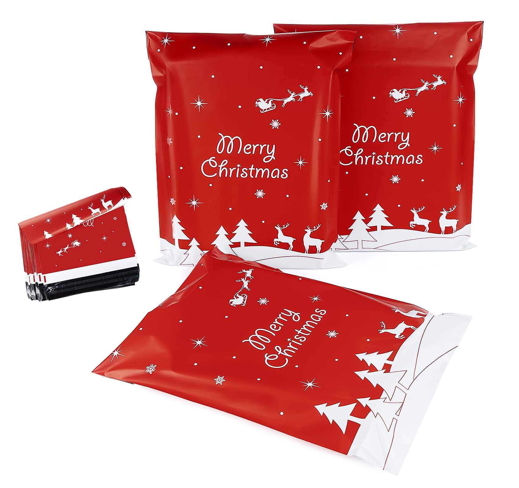 60 Pcs 12x16 Inch Red Poly Mailers - Self Seal Shipping Bags for Clothing & Small Business | Durable Tear-Resistant Christmas Shipping Envelopes | Perfect for Ecommerce, Online Stores & Holiday Packaging