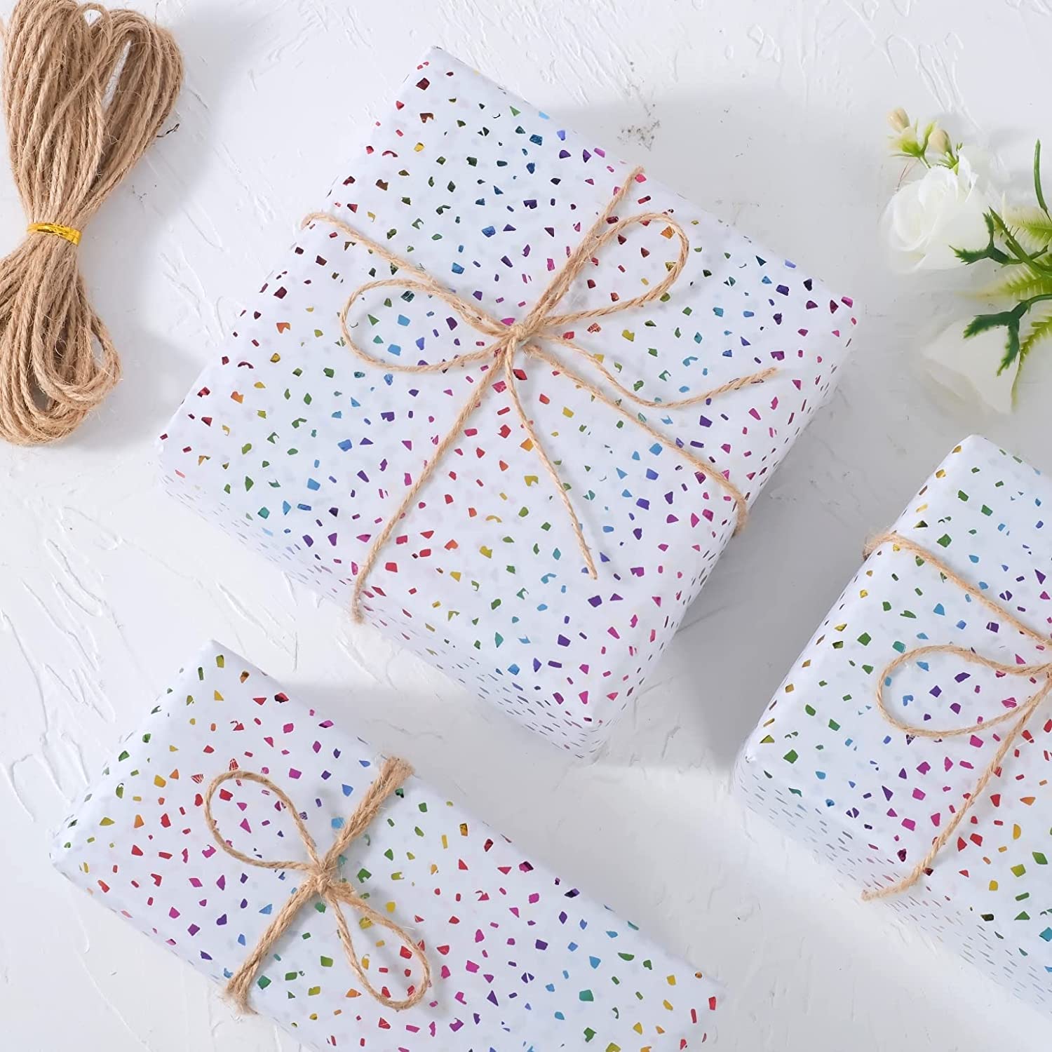 25 Sheets Rainbow Glitter Tissue Paper - 20