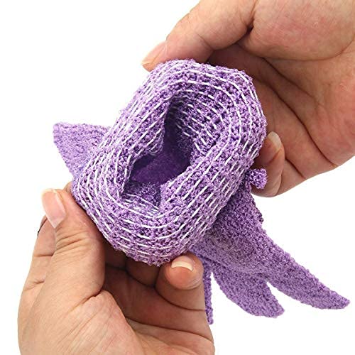 Exfoliating Gloves for Body Scrub - Double Sided Bath Mitts for Dead Skin Removal - Spa & Shower Exfoliator - Pack of 1 - Perfect for Home Spa, Dry Brushing & Smooth Skin Care Routine