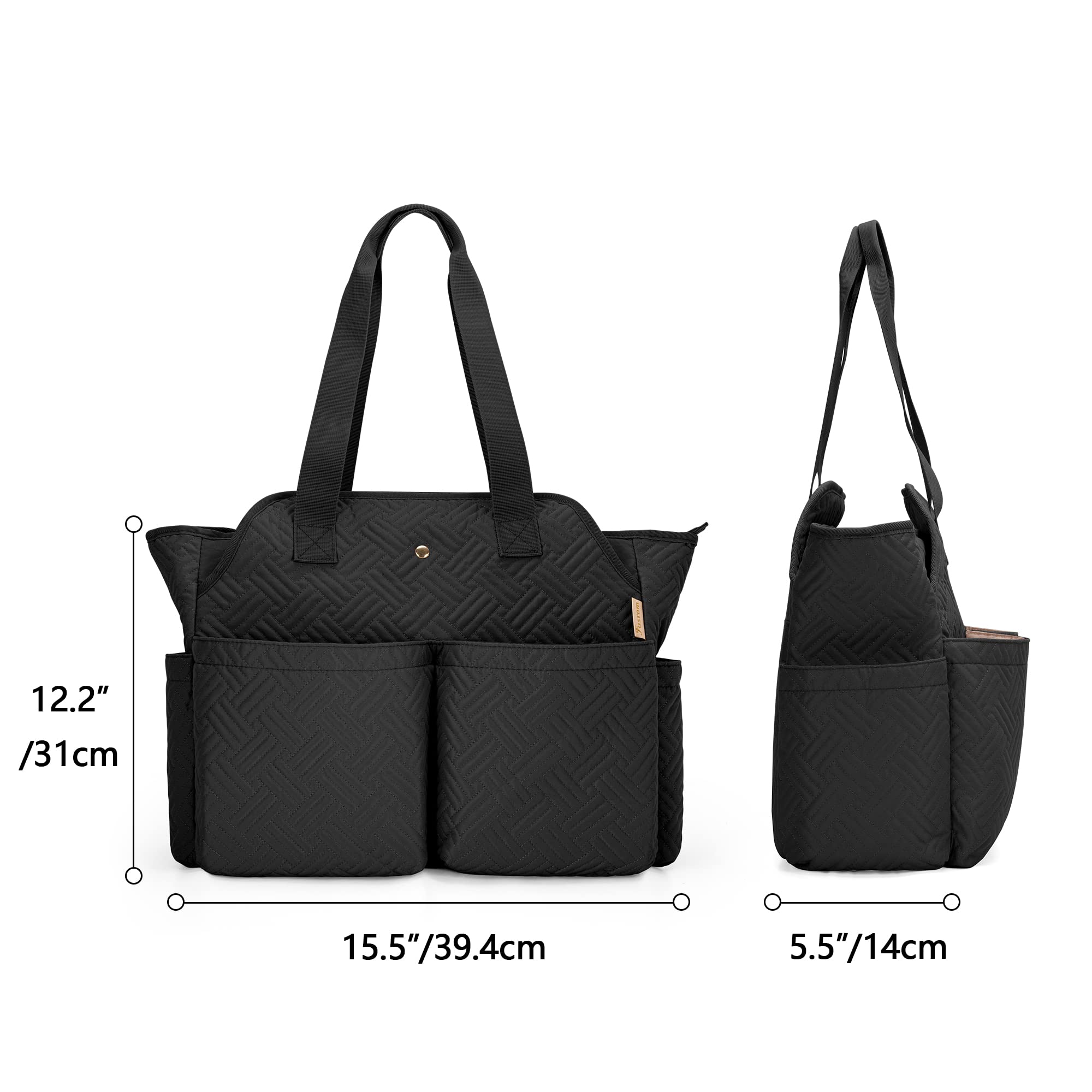 Fasrom Professional Nurse Tote Bag with Laptop Compartment - Durable Medical Work Bag for Nurses, Nursing Students & Doctors - Black (Empty) - Perfect for Hospital Shifts, Clinical Rotations & Healthcare Professionals