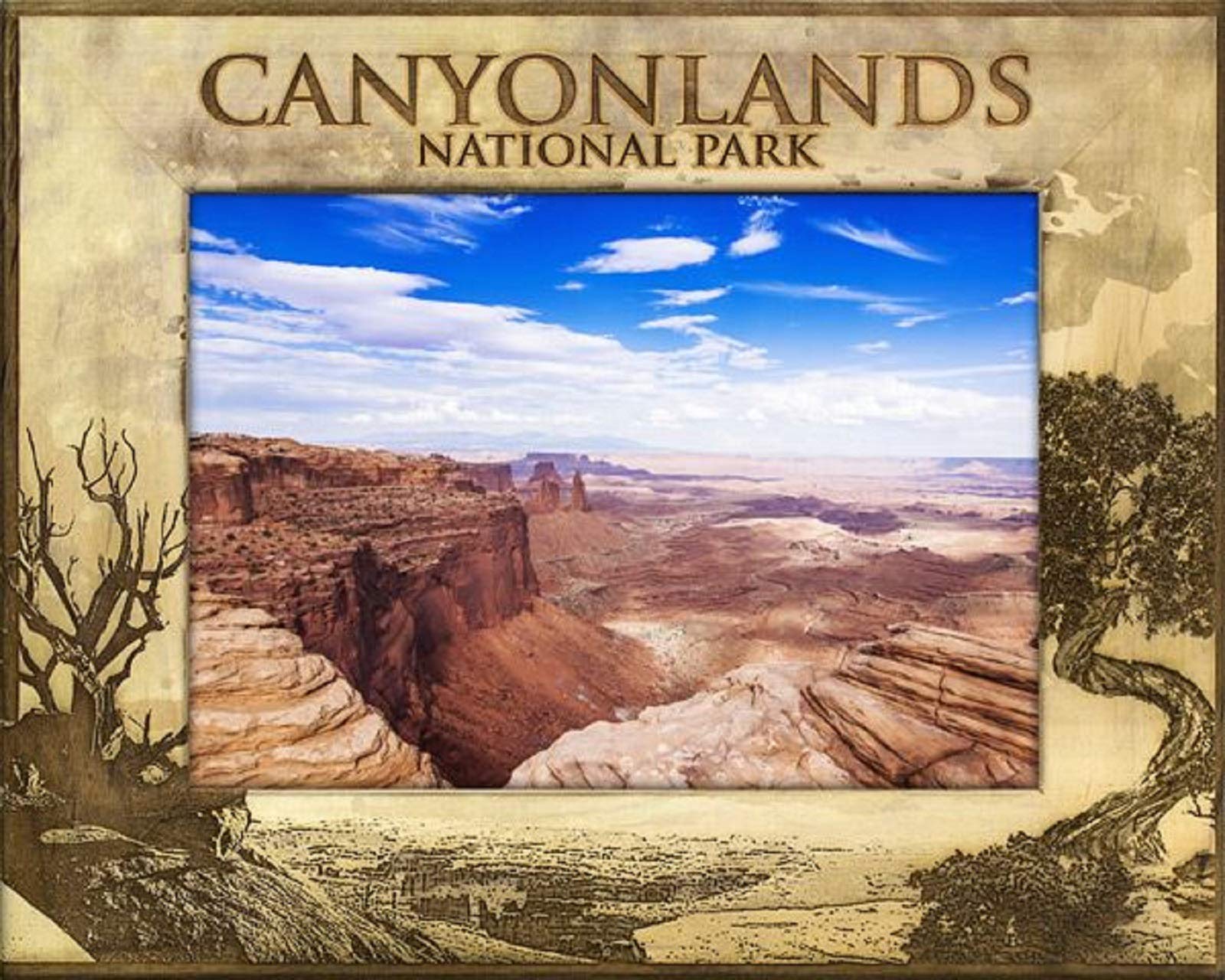 5x7 Canyonlands National Park Laser Engraved Wood Picture Frame - Perfect for Displaying Vacation Photos & National Park Memorabilia