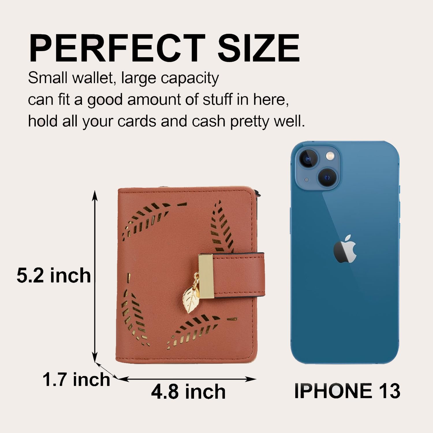 VODIU Women's Leather Bifold Wallet with Zipper - Medium Size Short Purse for Credit Cards, Cash & Coins - Stylish Buckle Clutch for Everyday Use, Travel & Shopping