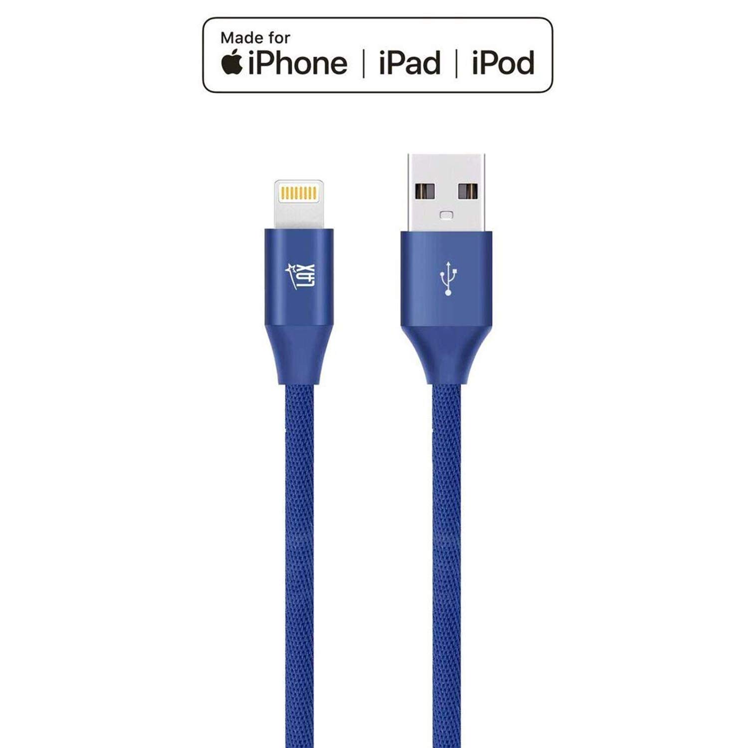 MFi Certified LAX iPhone Charger Lightning Cable - Durable Braided USB Cord for iPhone 11/11 Pro Max/XS Max/X/8/7/6, iPad & iPod | Fast Charging & Data Sync | Perfect for Home, Office & Travel Use