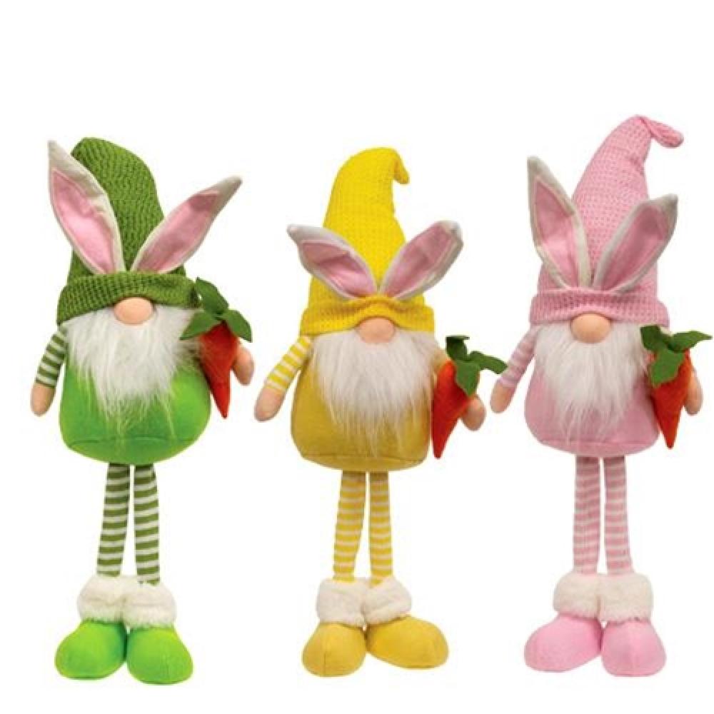 Easter Bunny Standing Gnome Decor - 3 Assorted Styles for Spring Home & Garden Decorations - Perfect for Easter Party, Indoor Outdoor Decor, and Holiday Gift Giving