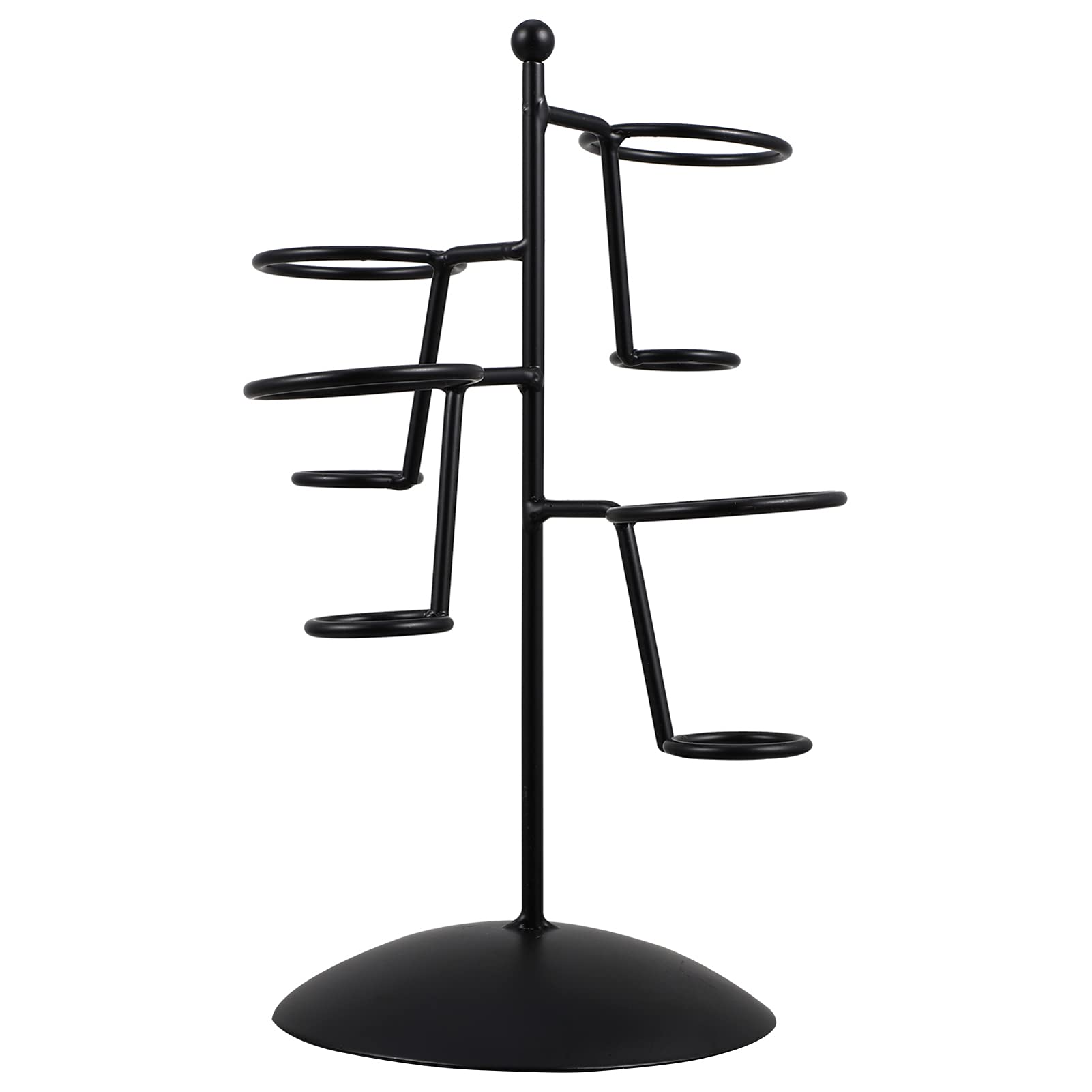 Iron 4-Hole Cupcake Holder Stand - Durable Display Rack for Ice Cream Cones, Sushi Hand Rolls, Popcorn & French Fries - Perfect for Parties, Bakeries & Dessert Shops (Black)
