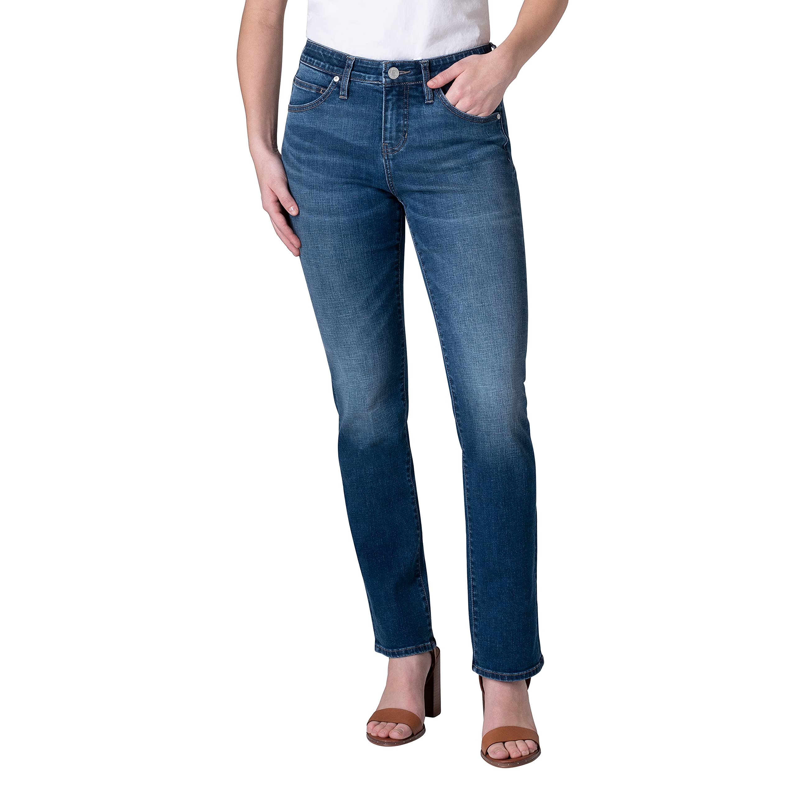 Jag Jeans Women's Ruby Mid Rise Straight Leg Jeans - Comfortable Stretch Denim Pants for Casual Wear & Everyday Outfits