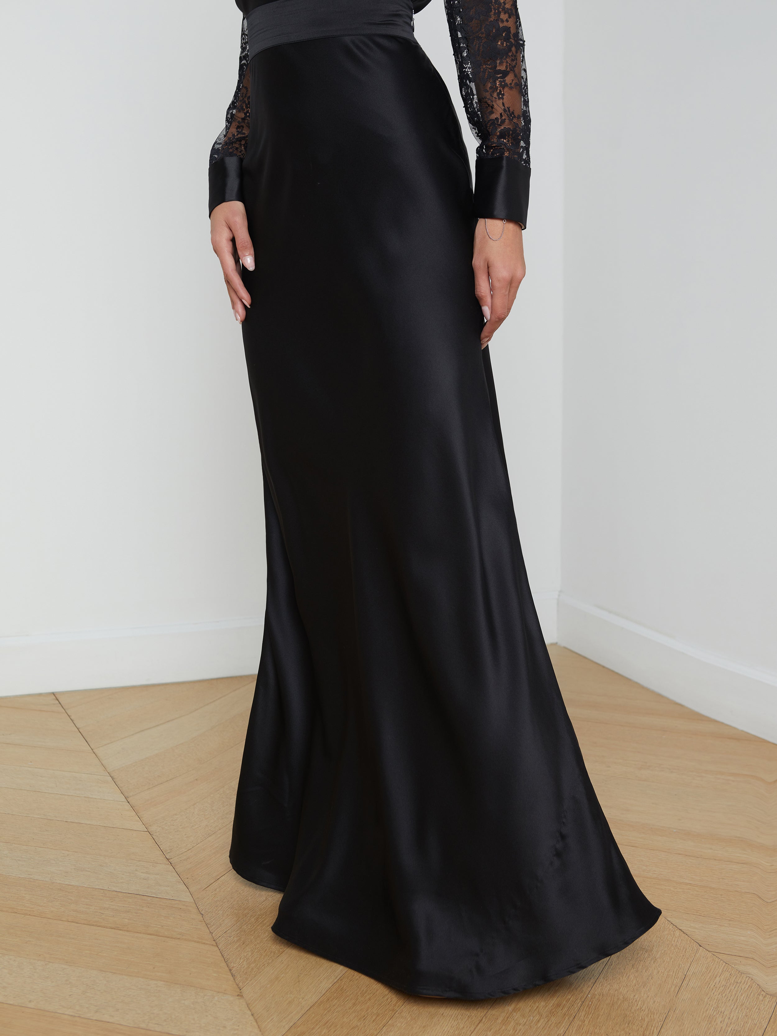 Ryker Silk Maxi Skirt for Women - Elegant Flowy Long Skirt with Slit - Perfect for Weddings, Parties & Summer Outfits