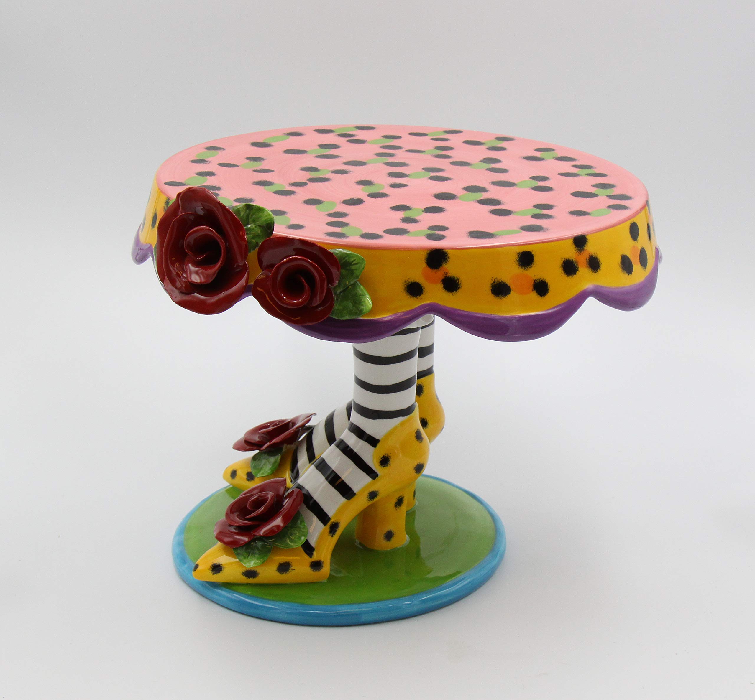Babs Ceramic 10-Inch Pink Cake Stand for Desserts, Wedding Cakes, Cupcakes & Party Display - Elegant Sugar High Social Collection