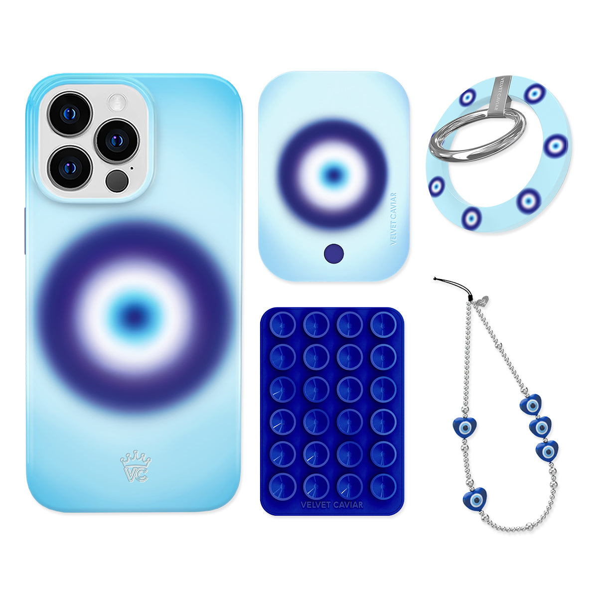 Evil Eye Aura iPhone Case with Grip - Protective Phone Cover for iPhone 13/14/15 Pro Max - Trendy Accessory for Daily Use, Travel & Work