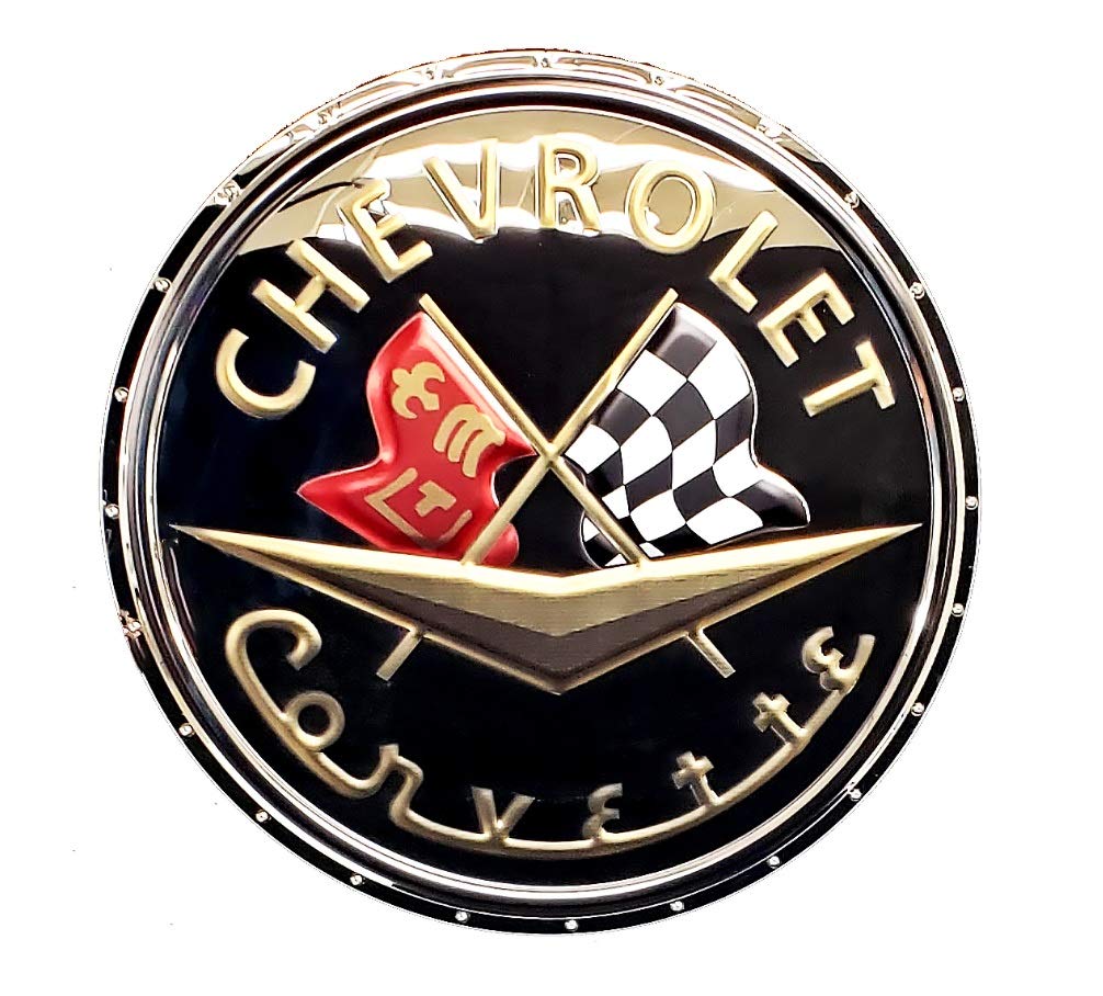 1953-1962 Corvette C1 Badge Stainless Steel Wall Hanging Sign - 22