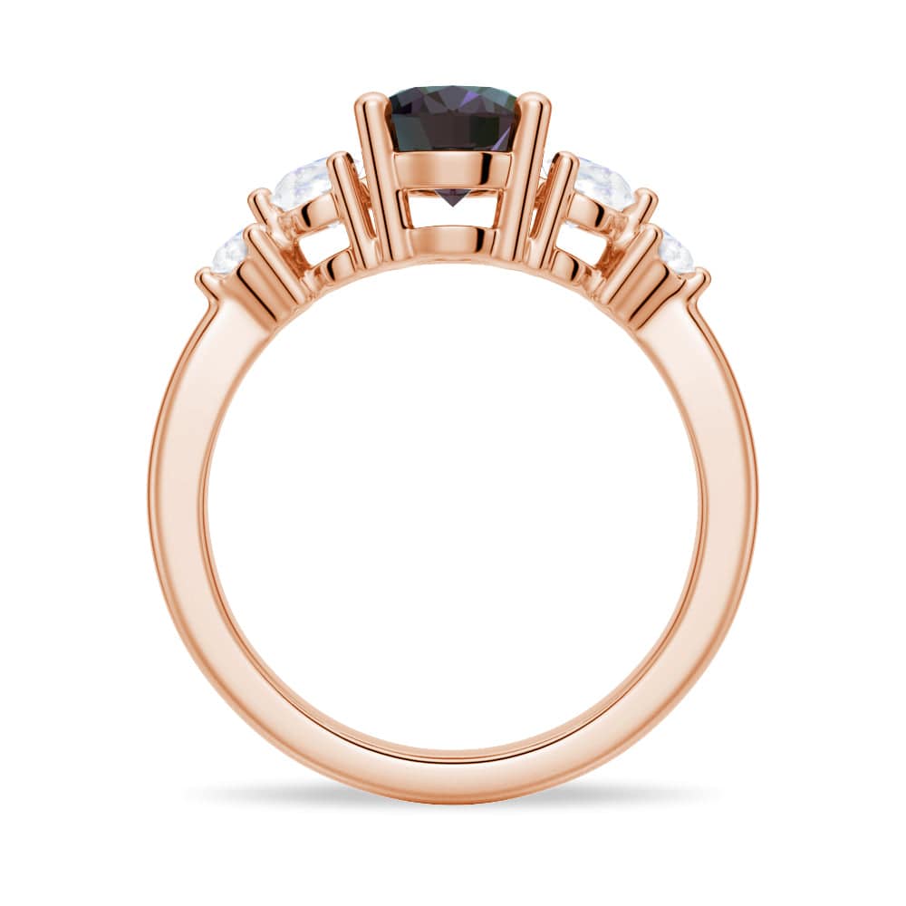 1.5 CT Oval Alexandrite Engagement Ring with Moonstone Accents - Elegant Wedding & Proposal Jewelry for Her, Perfect for Anniversaries & Special Occasions