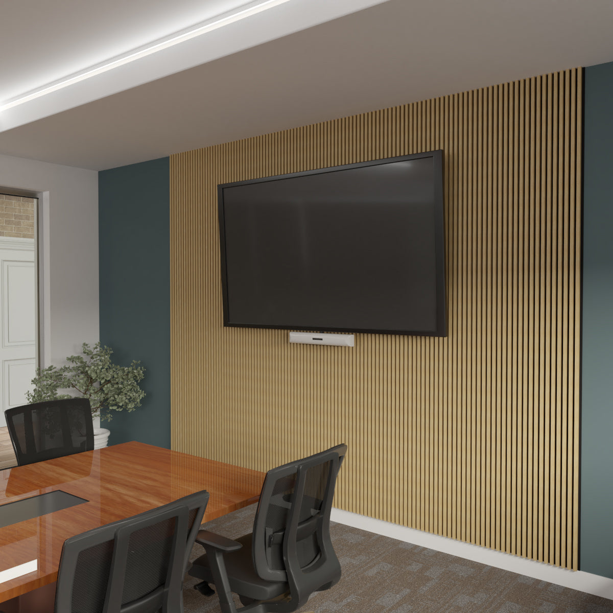 Acoustic Slat Wood Wall Panel - Natural Wood Soundproofing Panels for Home & Office - Traditional Slat Design for Modern & Rustic Interiors - Perfect for Living Rooms, Bedrooms, and Conference Rooms