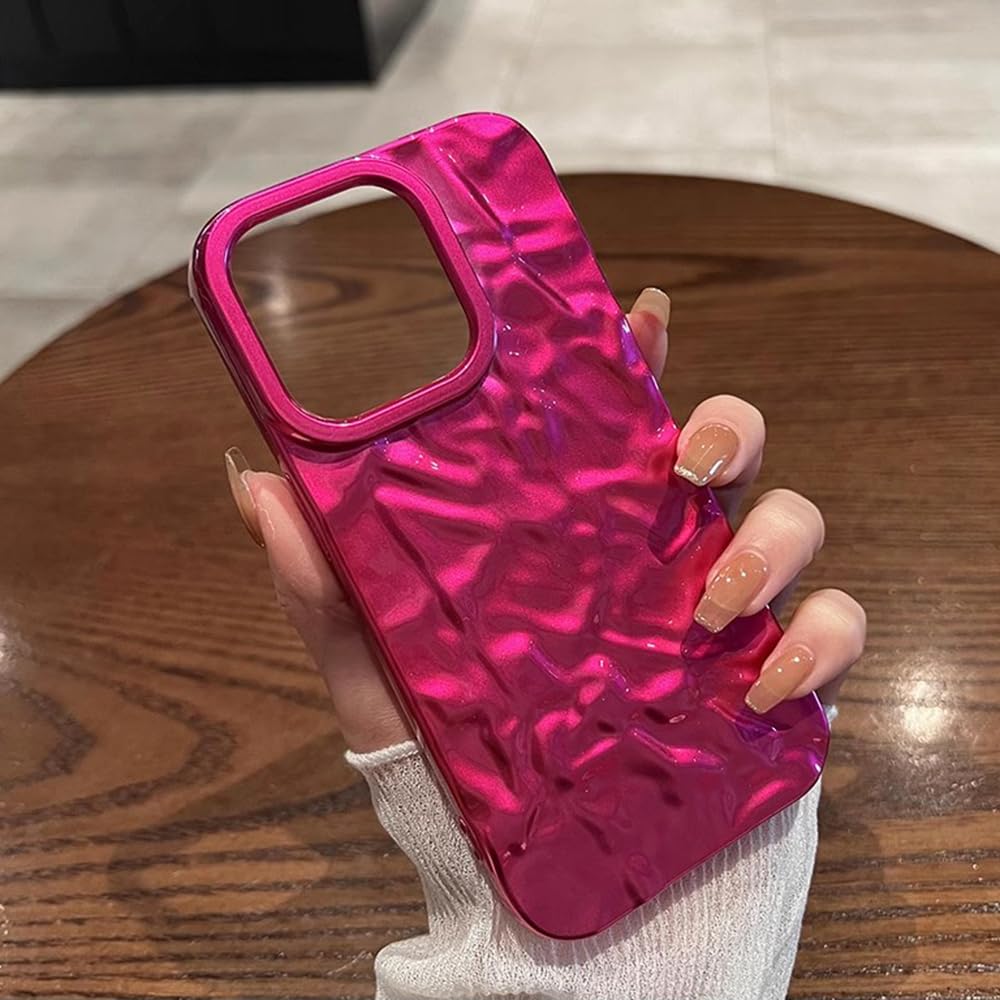 **Pink Luxury 3D Electroplated iPhone 15 Pro Max Case - Slim Soft Protective Cover for Women & Girls | Fashionable Girly Design for Daily Use, Work & Travel**
