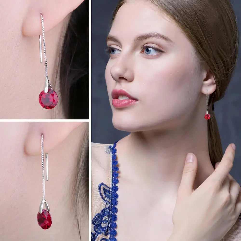 Dream Red Earrings for Women - Elegant Dangle Drop Earrings for Party, Wedding & Evening Wear | Perfect Gift for Her