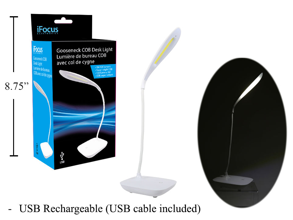 iFOCUS Cob Gooseneck Desk Light - Adjustable LED Task Lamp for Office, Study, Reading & Crafting - 86904