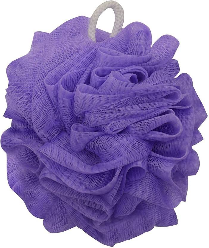 Nicolette Soft Round Loofah Sponge Pouf - Exfoliating Body Scrubber for Men, Women & Kids - Gentle Bath Sponge for Shower & Skin Care - Pack of 2 Multicolor - Perfect for Daily Exfoliation & Luxurious Bathing Experience