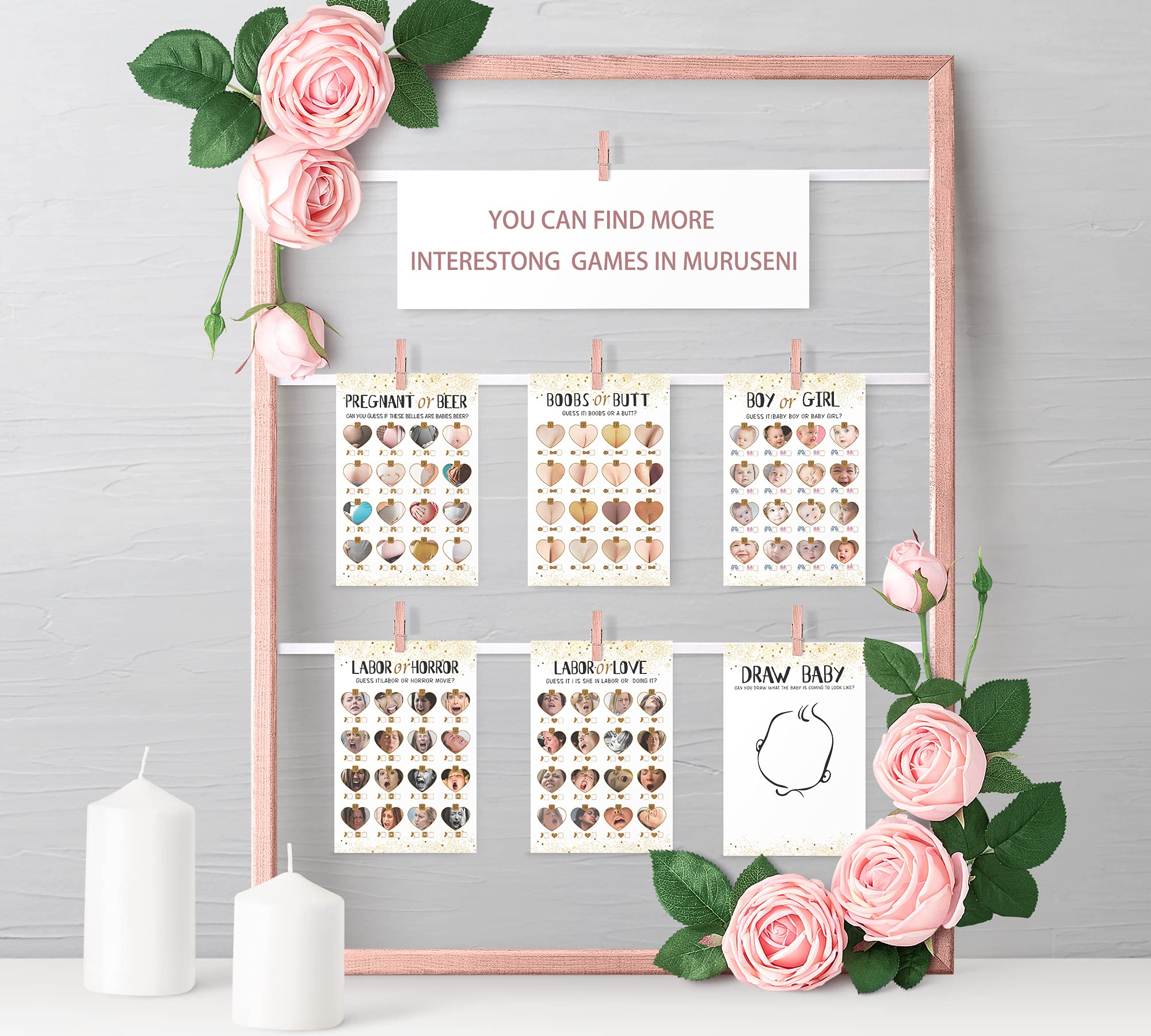Labor or Horror Baby Shower Game - 31 Cards with Answers | Fun Gender Reveal Party Game for Parents, Kids & Guests | Perfect for Moms, Dads & Unisex Celebrations | Great for Baby Showers, Gender Reveals & Family Game Nights