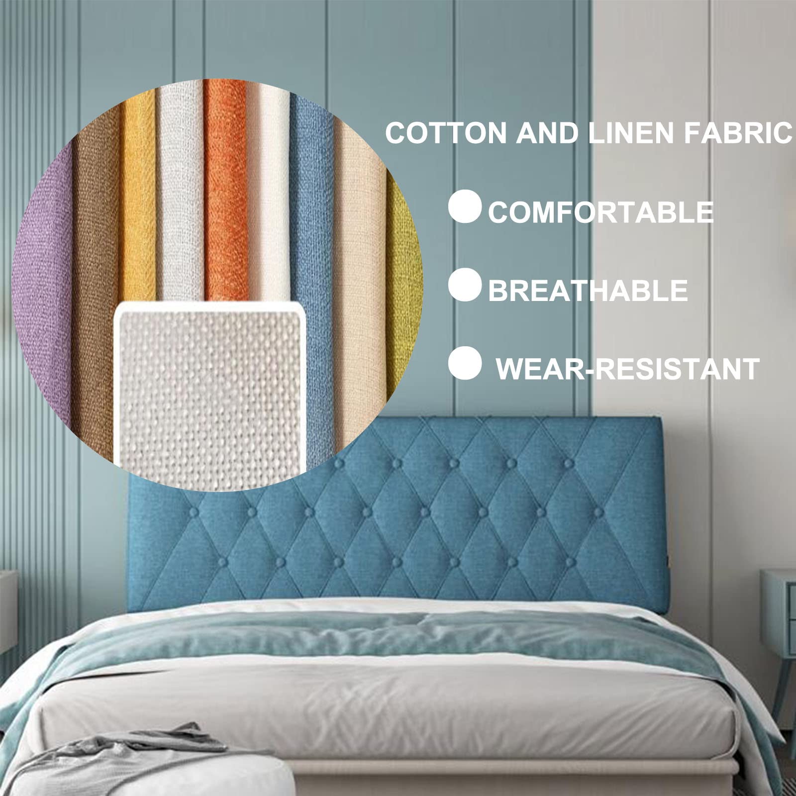 **Soft Lumbar Support Headboard Cushion with Removable Cover - 63