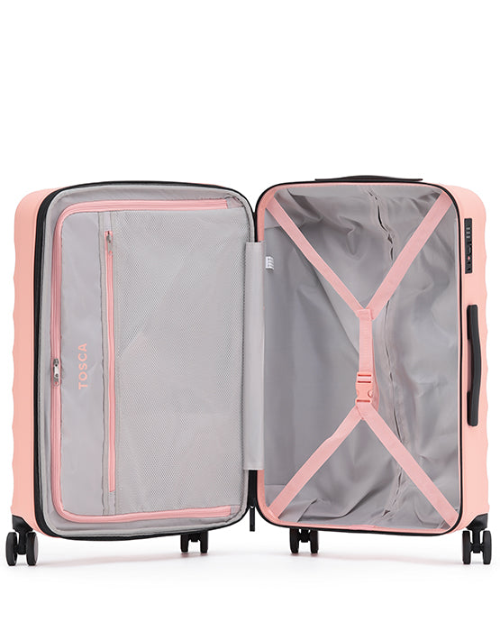 Tosca Interstellar 2.0 30-Inch Large Spinner Suitcase - Peach Color Lightweight Luggage for Travel, Business Trips & Vacations
