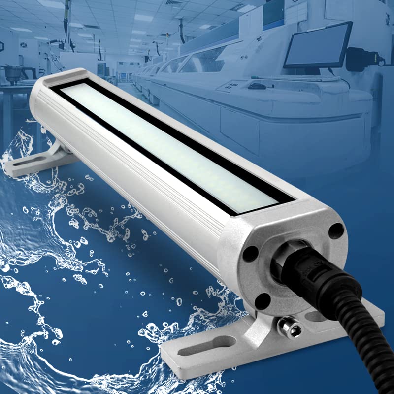 Explosion Proof LED Machine Light 12W, 110V-220V CNC Milling Drilling Lathe Work Light, IP68 Waterproof Industrial Tube Light for Workshop & Garage Lighting - Perfect for Metalworking, Automotive Repair and Heavy-Duty Industrial Applications