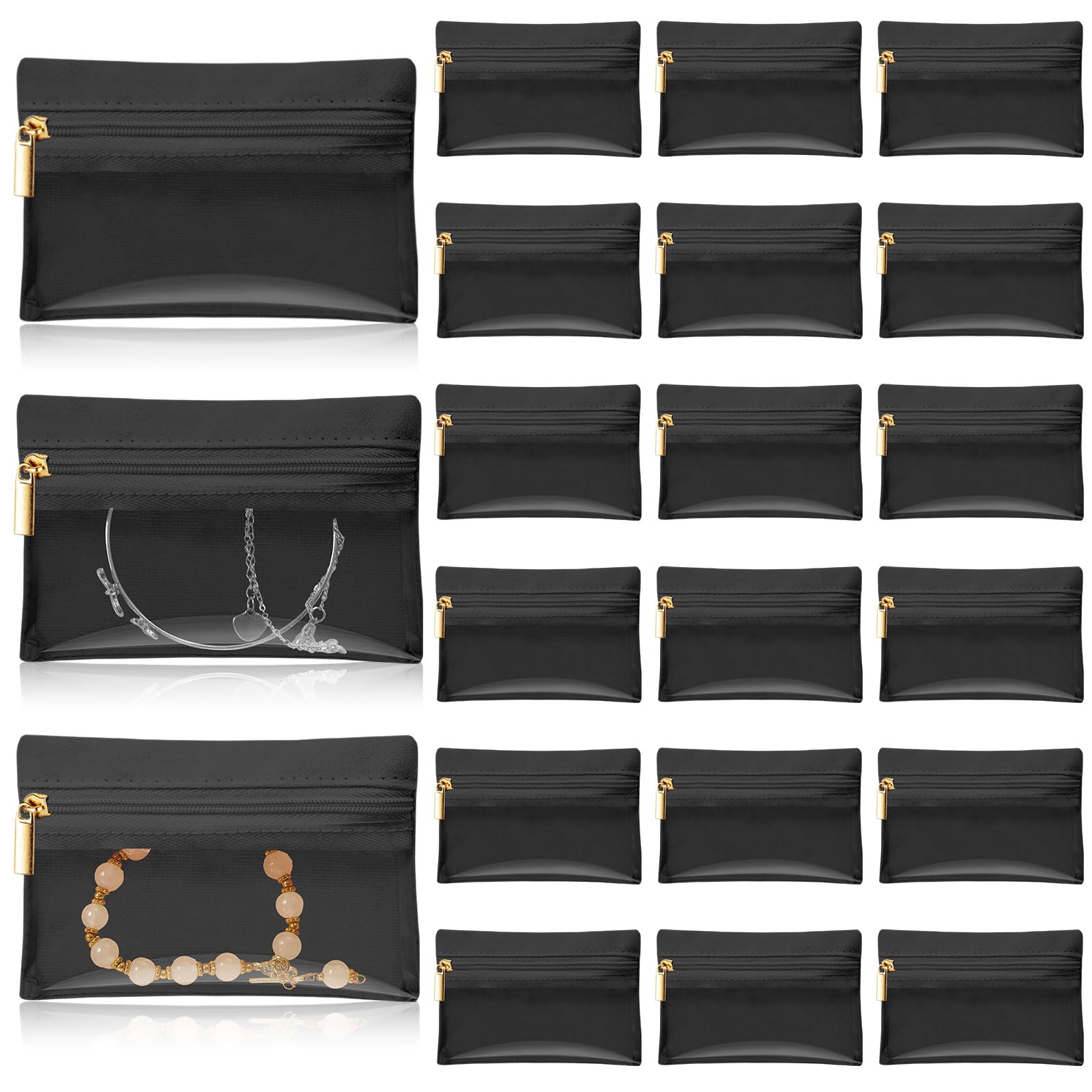 36 Pcs Travel Jewelry Organizer Bags - Flannel Zipper Pouch for Necklace & Earrings Storage | Portable Jewelry Case for Women | Perfect for Travel, Gifts & Daily Jewelry Organization