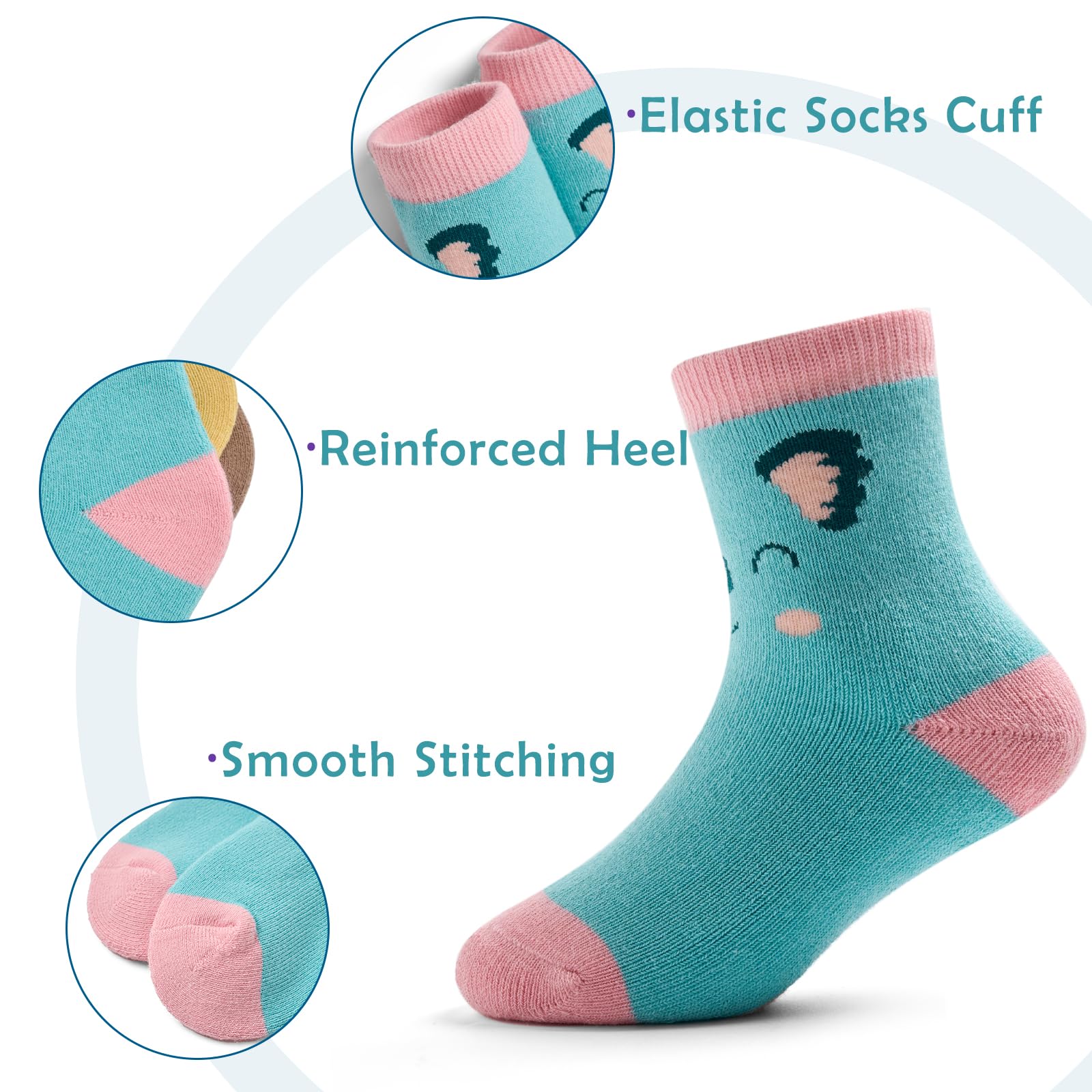 Moon Tree Boys Thick Cotton Socks for Kids - Warm Winter Thermal Crew Socks for Boys - Perfect for Cold Weather, Outdoor Activities & School