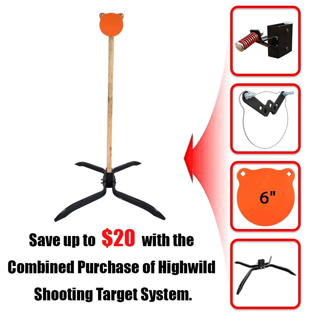 Highwild AR500 Steel Target Stand System - Durable 2x4 Mount Kit for Shooting Practice | Outdoor Range Training & Tactical Drills