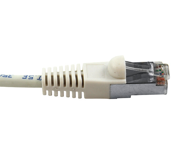 CAT5E Shielded Ethernet Patch Cable - 50FT White, Snagless Molded Boot RJ45 Connectors - High-Speed Internet & Network Connection for Home, Office, Gaming & Streaming