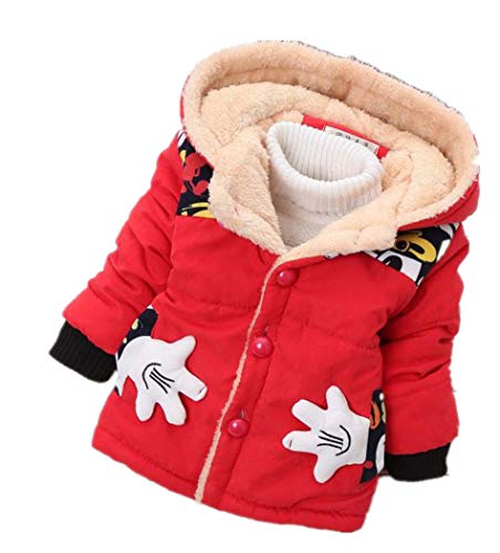 Minow Toddler Boys Winter Hooded Jacket - Warm Cotton Coat for Kids